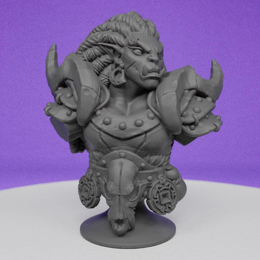 Female Orc Leader Khan Avarga Tomor Gar Bust | Artisan Guild | Compatible with D&D/AoS | Fantasy