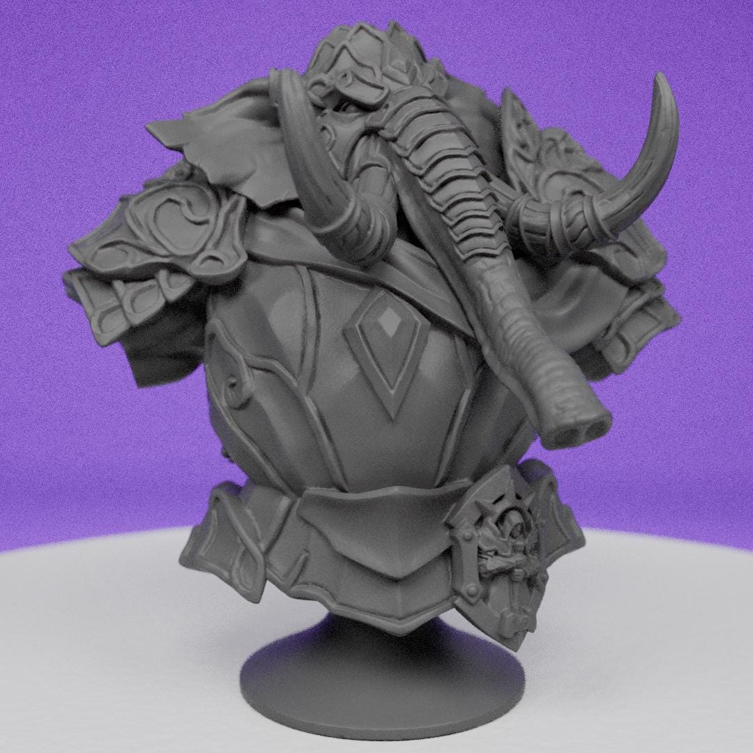 Luxor Bulwark of the Order with Helmet Bust | Artisan Guild | Compatible with D&D/AoS | Fantasy