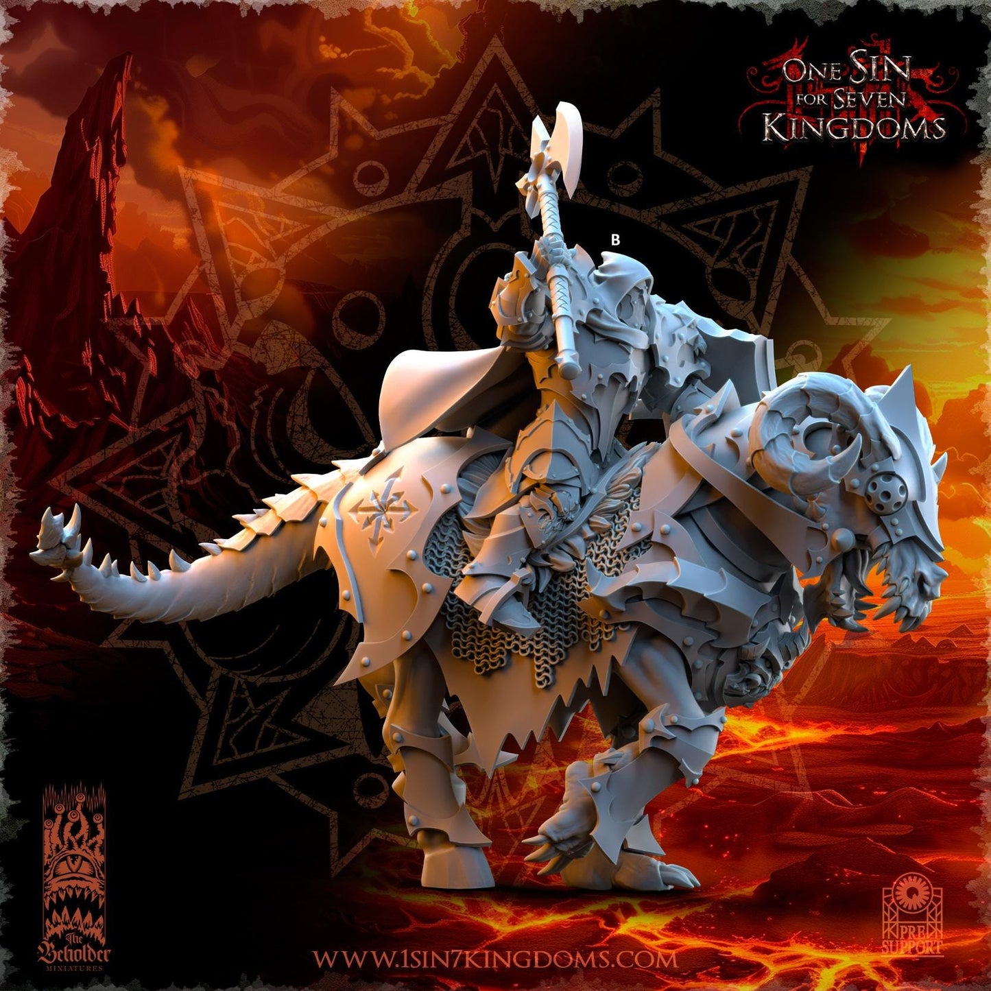 Realms of Mayhem Ascended Knight with Great Weapons | The Beholder Miniatures | Compatible with D&D/AoS | Fantasy | Tabletop RPG
