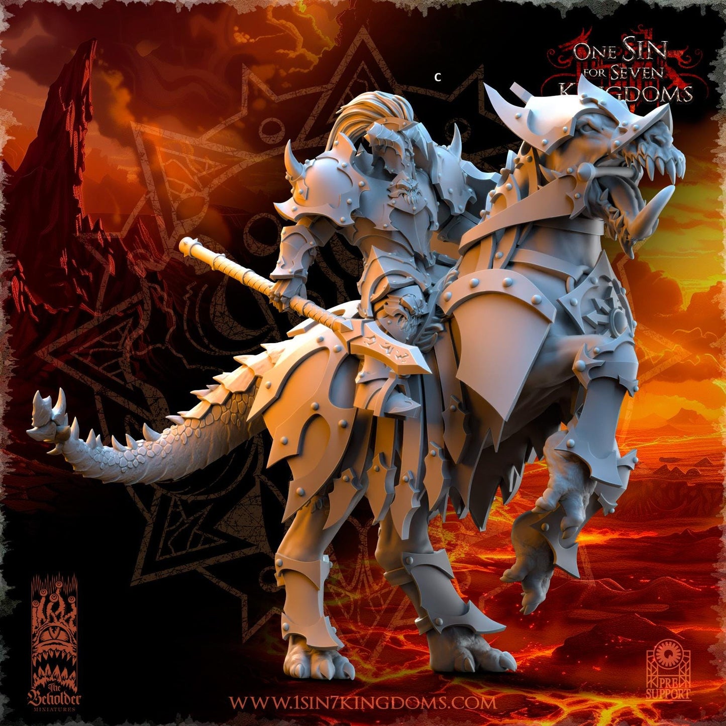 Realms of Mayhem Ascended Knight with Lance | The Beholder Miniatures | Compatible with D&D/AoS | Fantasy | Tabletop RPG