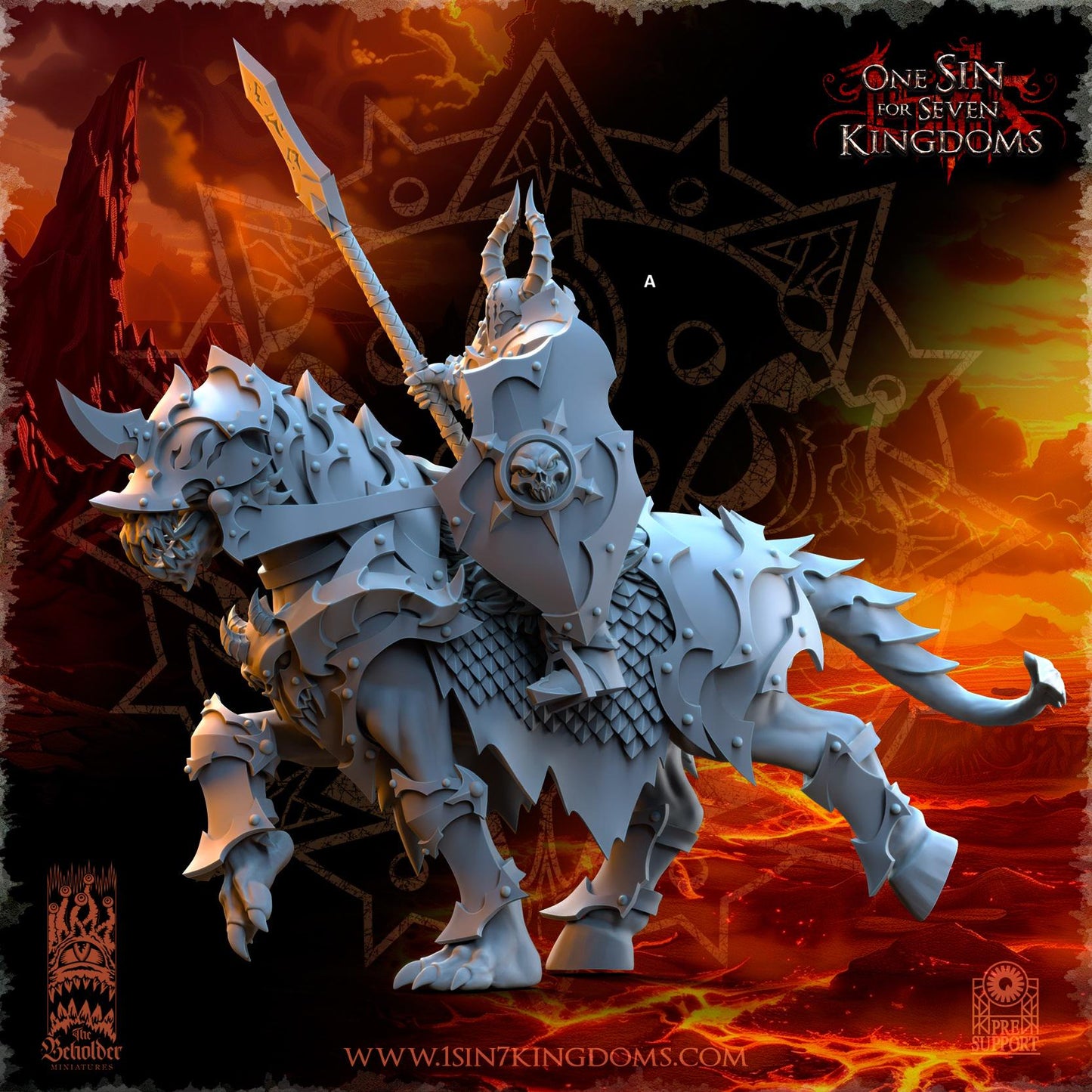 Realms of Mayhem Ascended Knight with Lance | The Beholder Miniatures | Compatible with D&D/AoS | Fantasy | Tabletop RPG