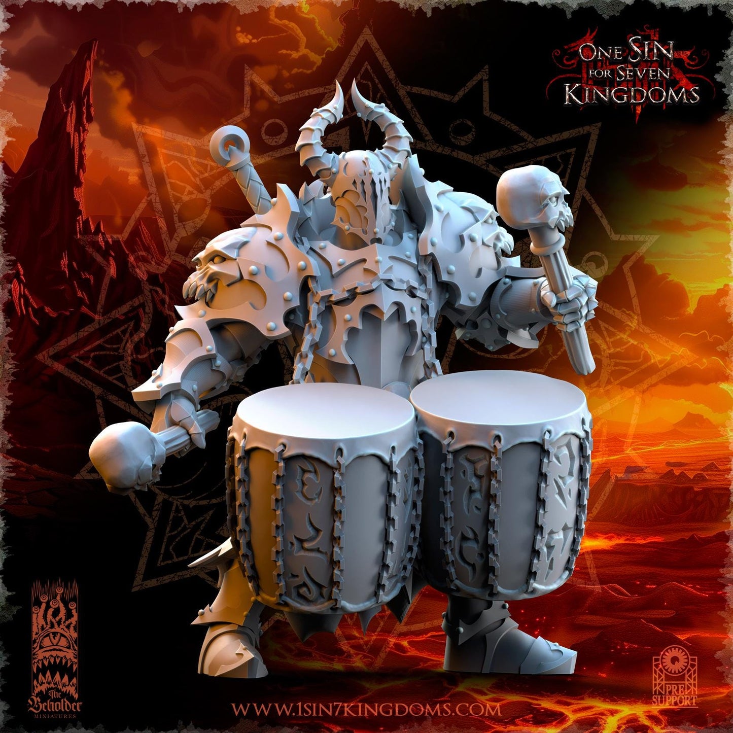 Realms of Mayhem Ascended Knight Command | The Beholder Miniatures | Compatible with D&D/AoS | Fantasy | Tabletop RPG