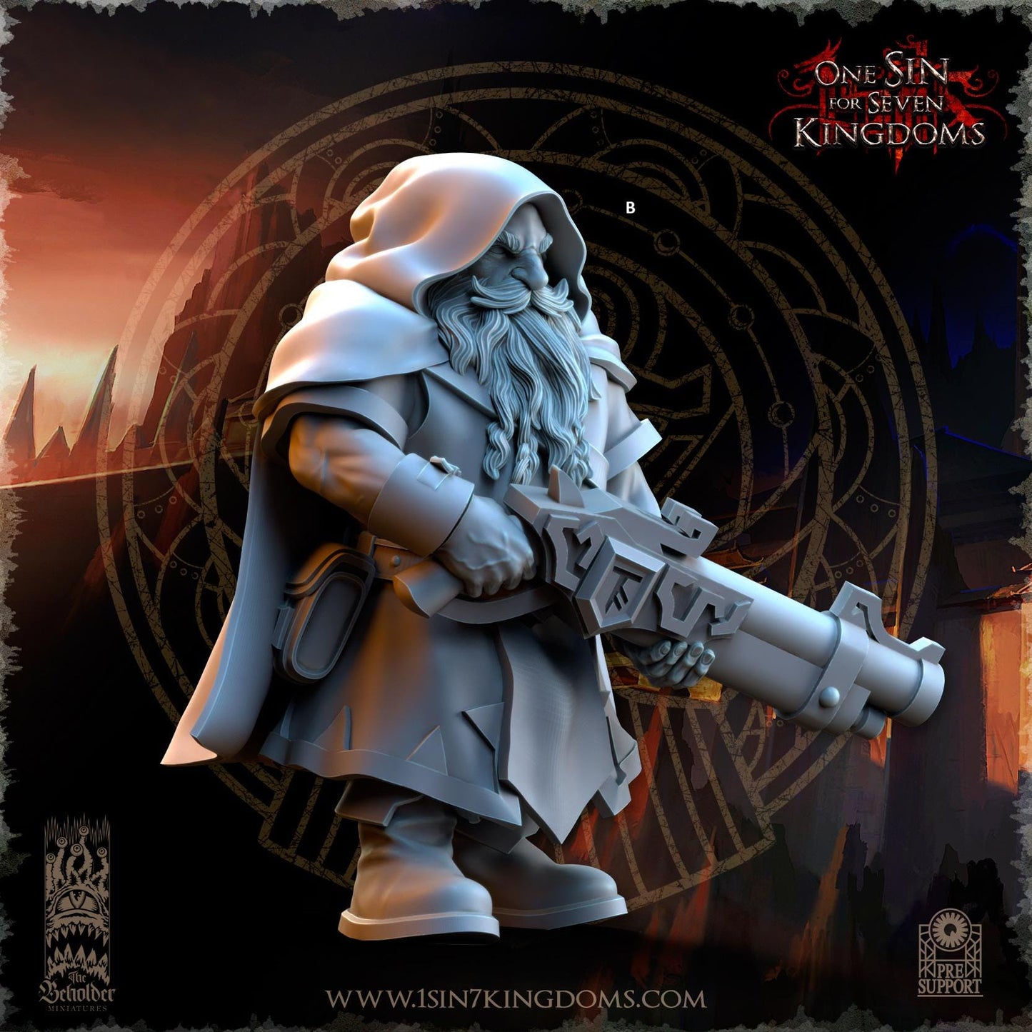Dwarven Kingdoms Sharpshooters with Blunderbuss | The Beholder Miniatures | Compatible with D&D/AoS | Fantasy | Tabletop RPG