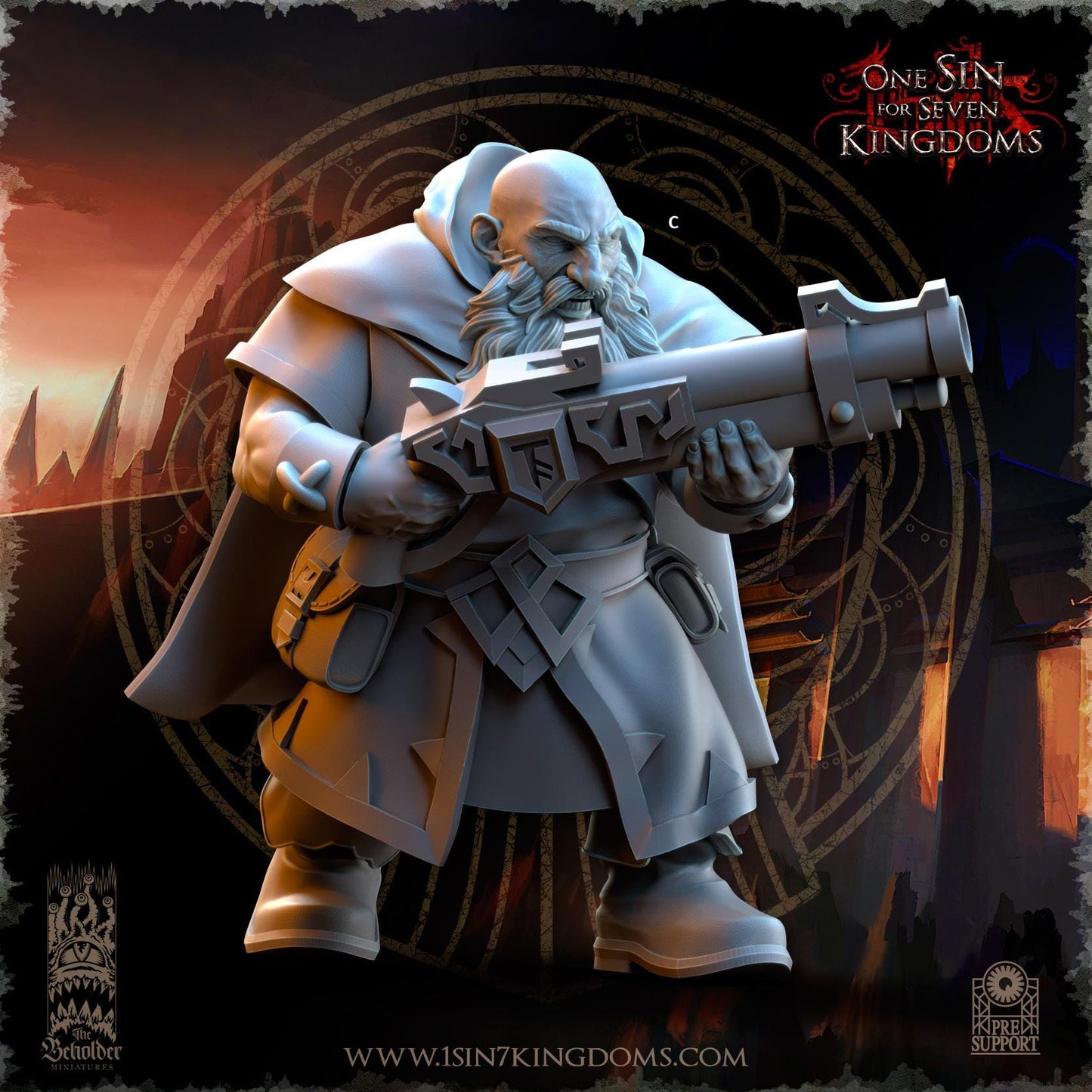 Dwarven Kingdoms Sharpshooters with Blunderbuss | The Beholder Miniatures | Compatible with D&D/AoS | Fantasy | Tabletop RPG