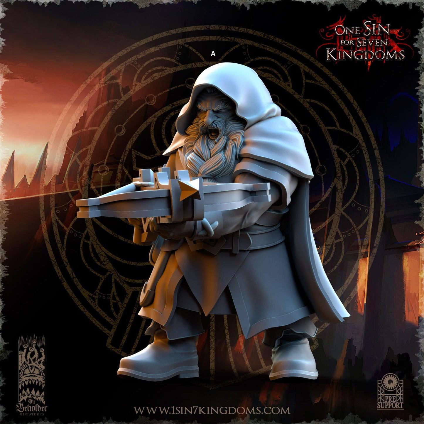 Dwarven Kingdoms Sharpshooters with Crossbow | The Beholder Miniatures | Compatible with D&D/AoS | Fantasy | Tabletop RPG