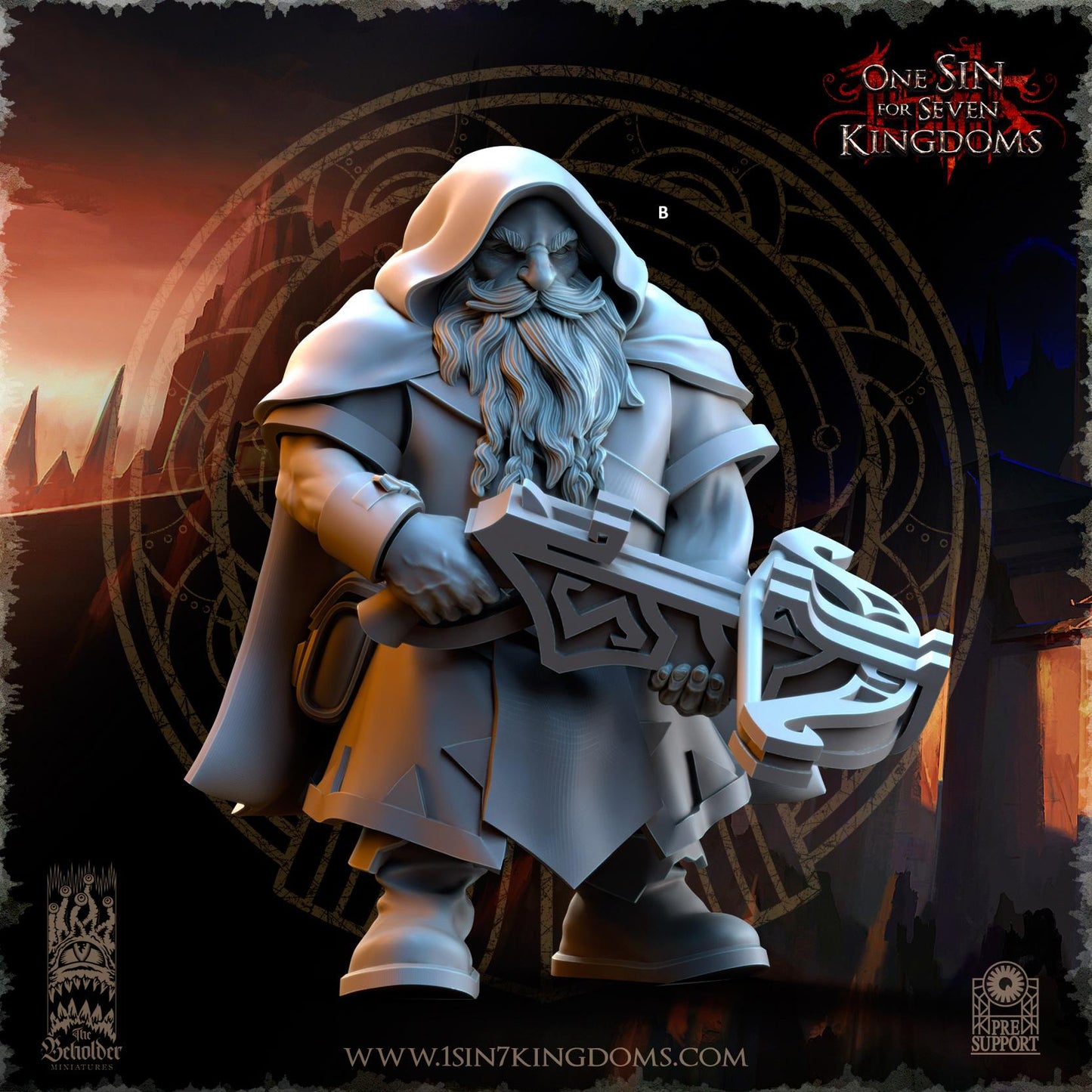 Dwarven Kingdoms Sharpshooters with Crossbow | The Beholder Miniatures | Compatible with D&D/AoS | Fantasy | Tabletop RPG