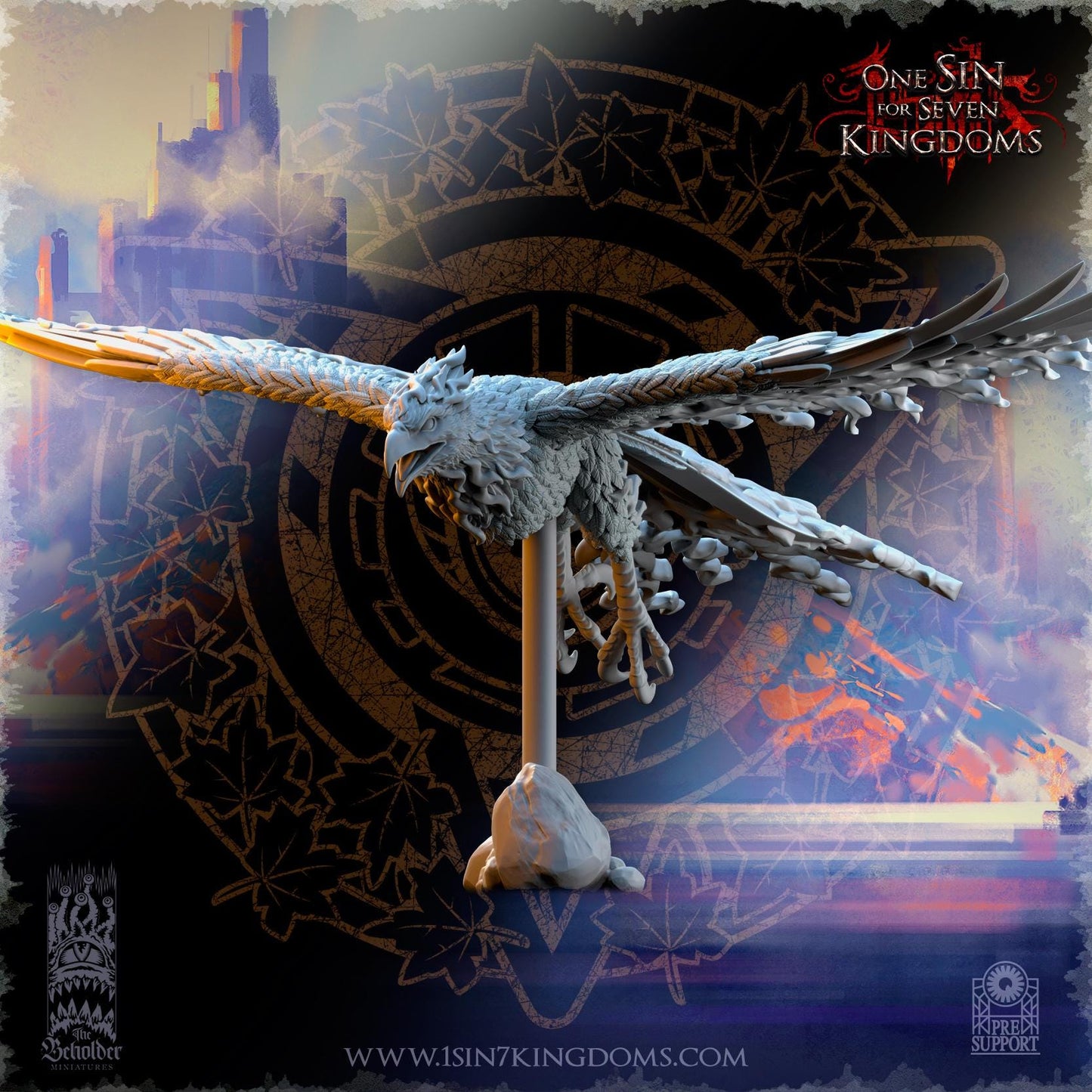 SilverMoor Elf Searing Bird Lord Phoenix | The Beholder Miniatures | Compatible with D&D/AoS | Fantasy | Tabletop RPG