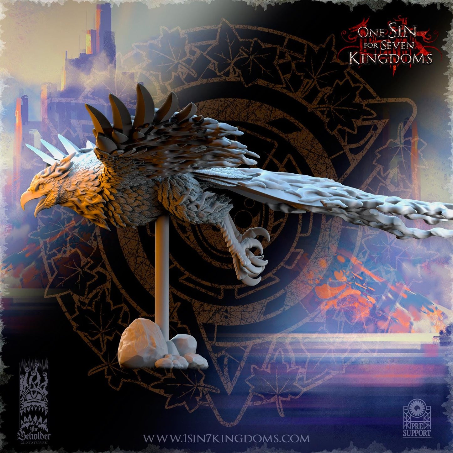 SilverMoor Elf Searing Bird Lord Phoenix | The Beholder Miniatures | Compatible with D&D/AoS | Fantasy | Tabletop RPG