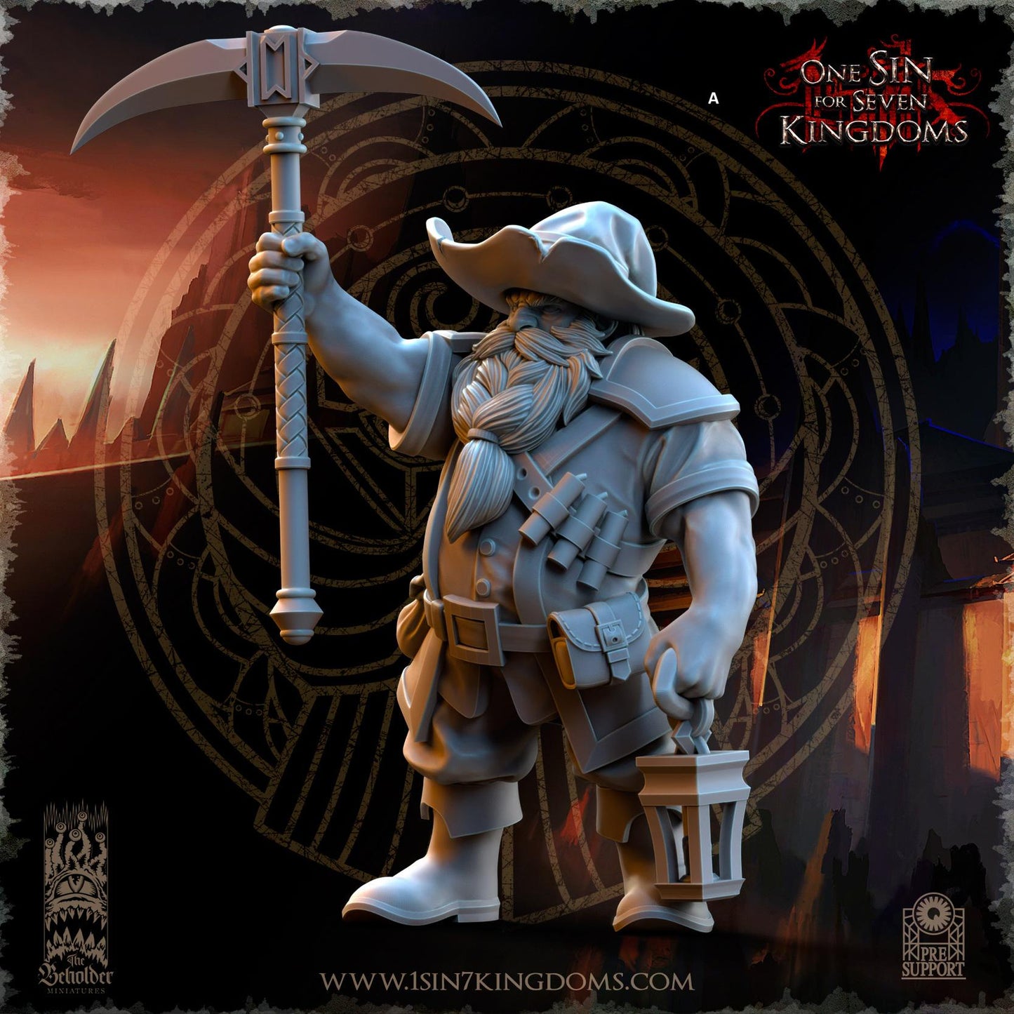 Dwarven Kingdoms Miners | The Beholder Miniatures | Compatible with D&D/AoS | Fantasy | Tabletop RPG