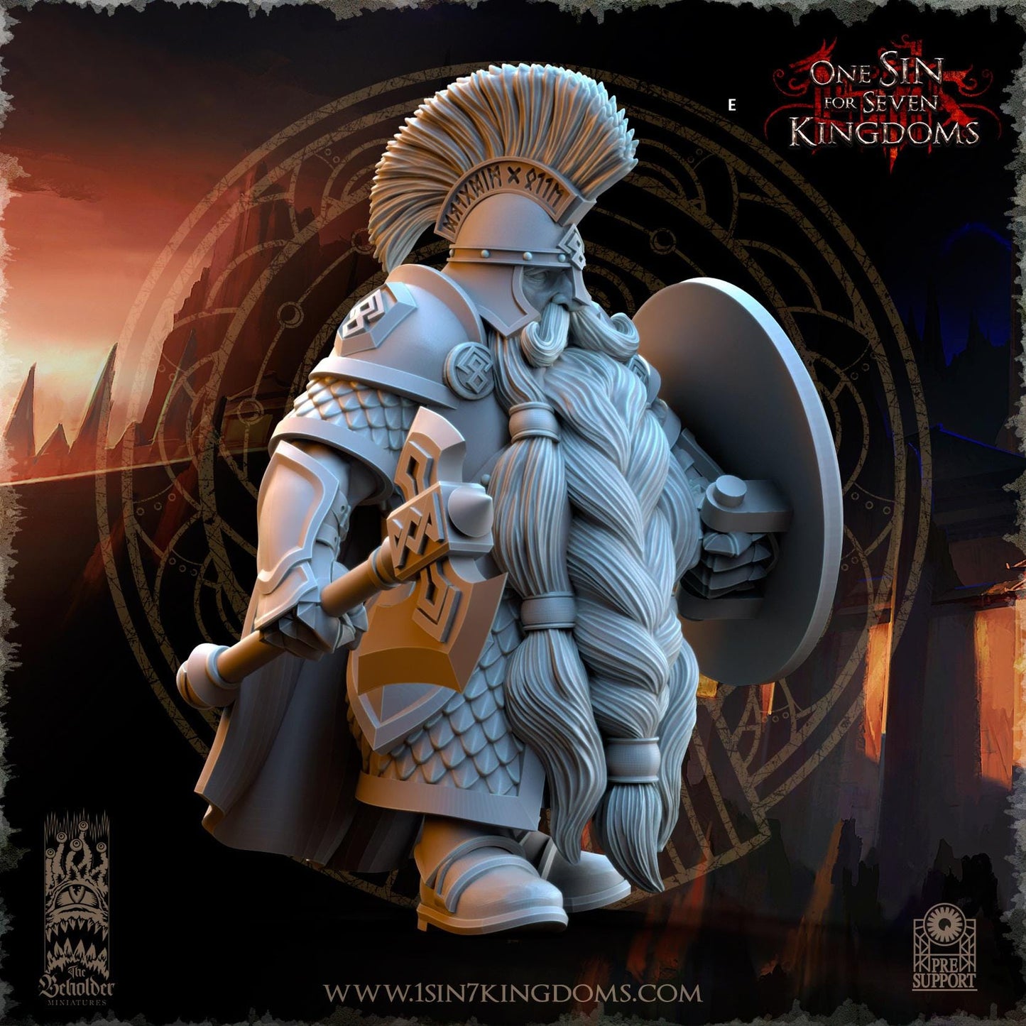 Dwarven Kingdoms Highborn Warriors with Axe and Shield | The Beholder Miniatures | Compatible with D&D/AoS | Fantasy | Tabletop RPG