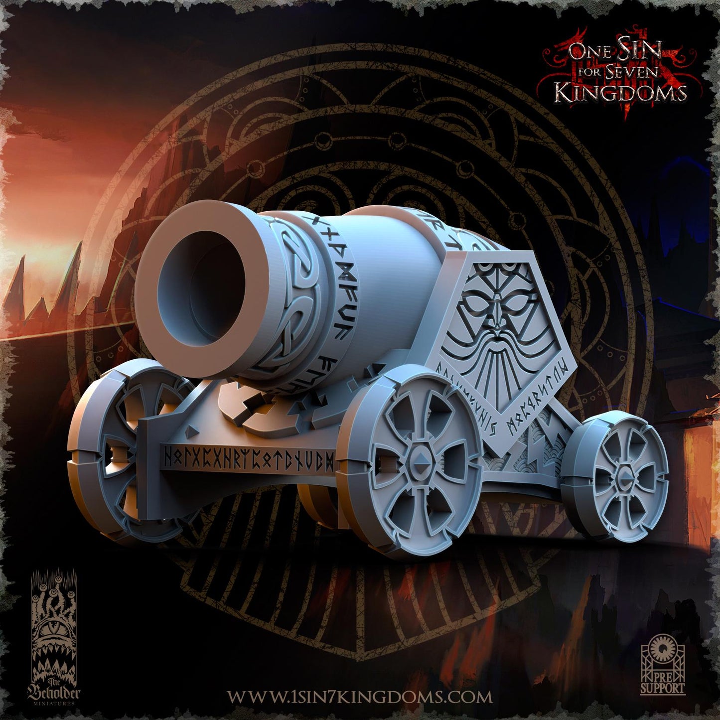 Dwarven Kingdoms Thunder Cannon | The Beholder Miniatures | Compatible with D&D/AoS | Fantasy | Tabletop RPG