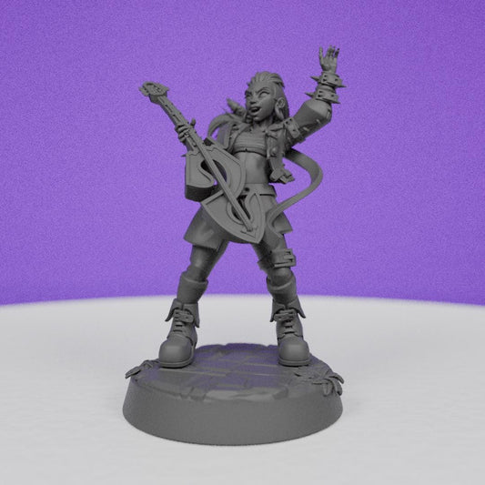 Female Human Bard Performing | CastnPlay Miniatures | Compatible with D&D/AoS | Fantasy | Tabletop RPG