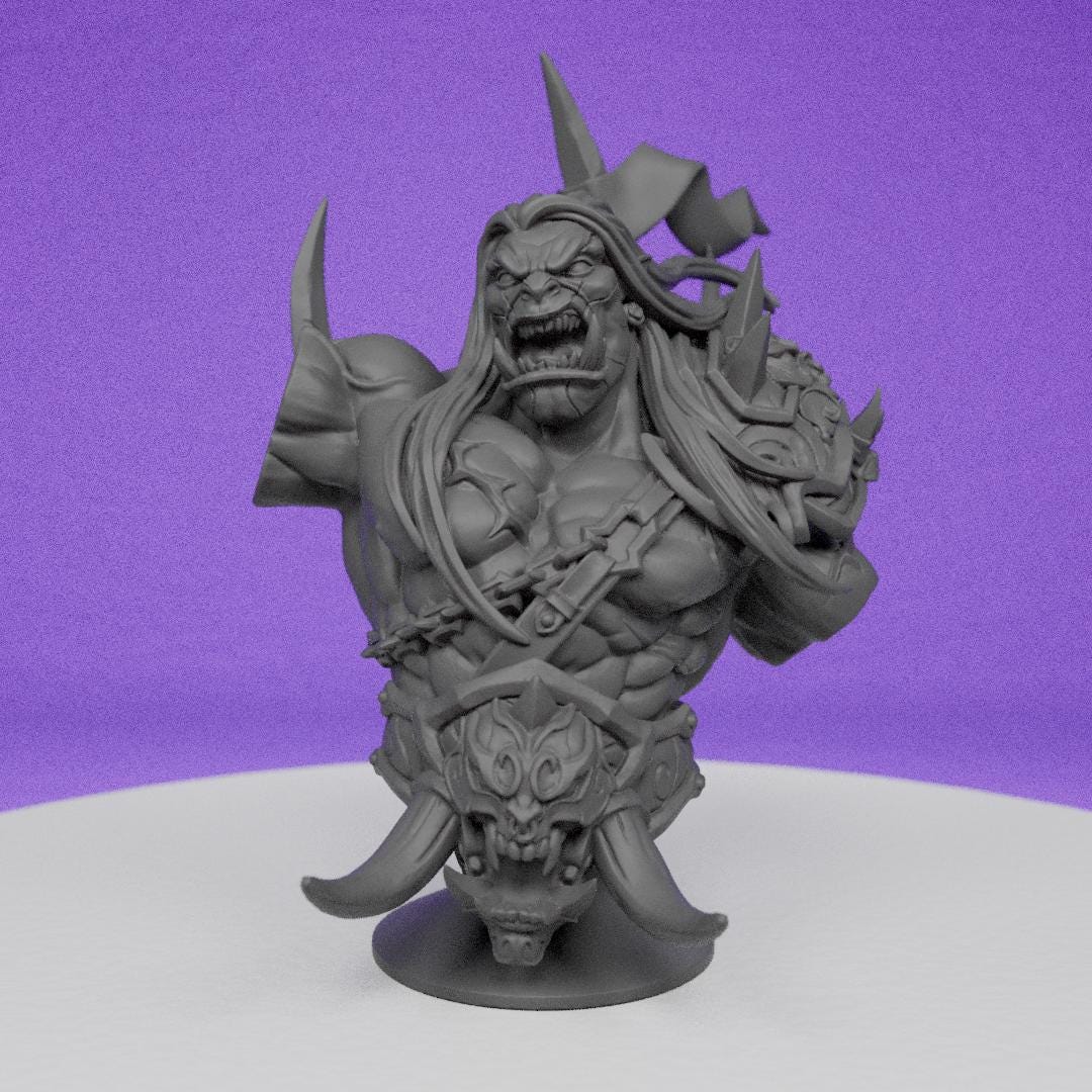 Orc King Throgar Chainbreaker Bust | Artisan Guild | Compatible with D&D/AoS | Fantasy
