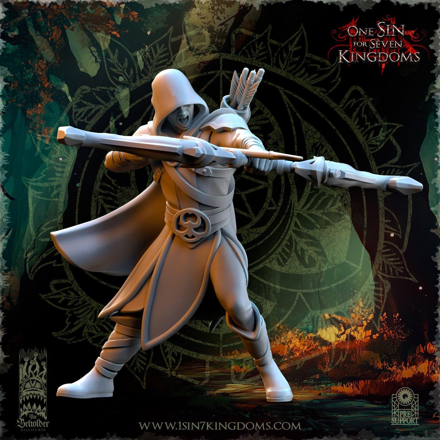 Evergreen Hooded Elf Rangers Set | The Beholder Miniatures | Compatible with D&D/AoS | Fantasy | Tabletop RPG