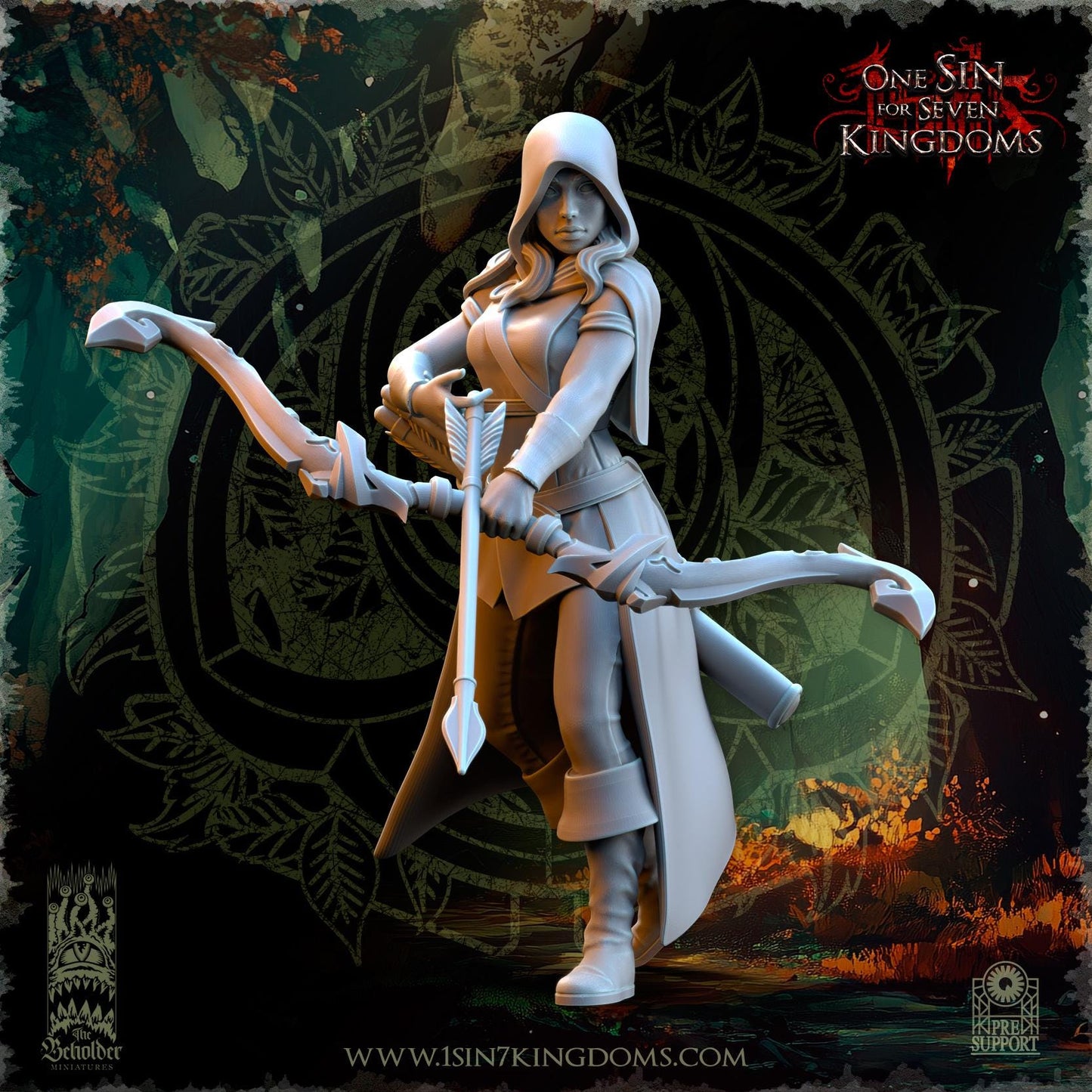 Evergreen Hooded Elf Rangers Set | The Beholder Miniatures | Compatible with D&D/AoS | Fantasy | Tabletop RPG
