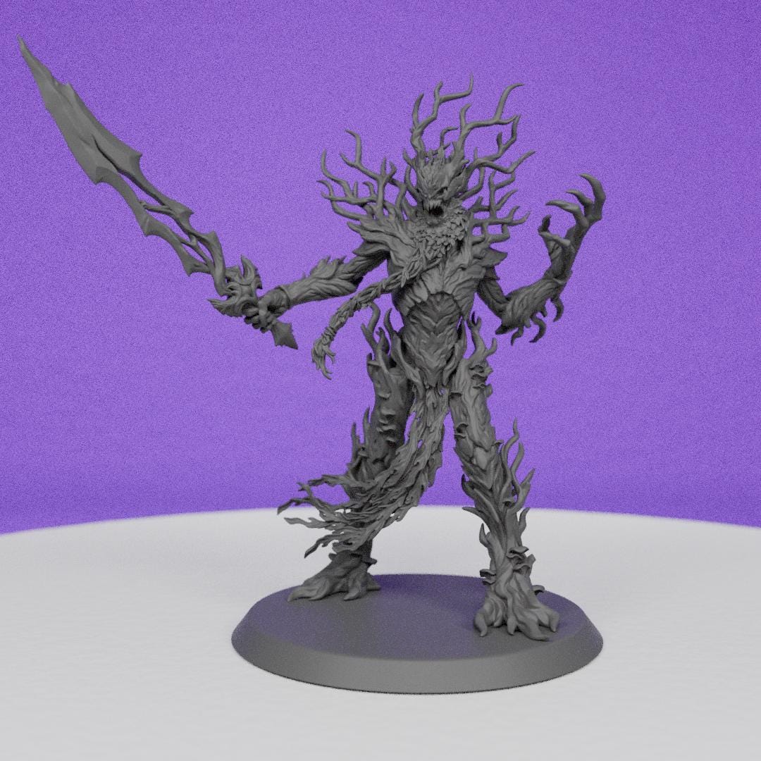 Evergreen Tree Sheperd Ohru with Sword | The Beholder Miniatures | Compatible with D&D/AoS | Fantasy | Tabletop RPG