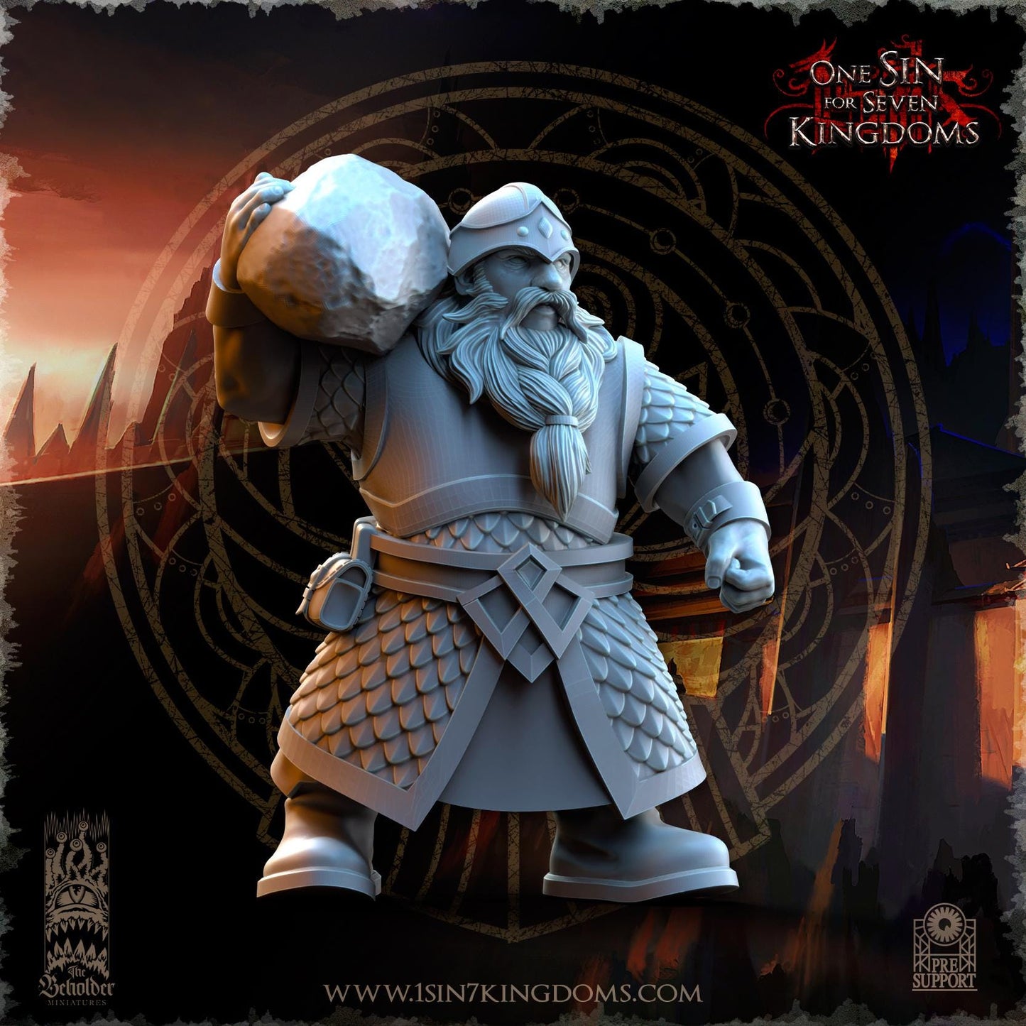 Dwarven Kingdoms Catapult | The Beholder Miniatures | Compatible with D&D/AoS | Fantasy | Tabletop RPG