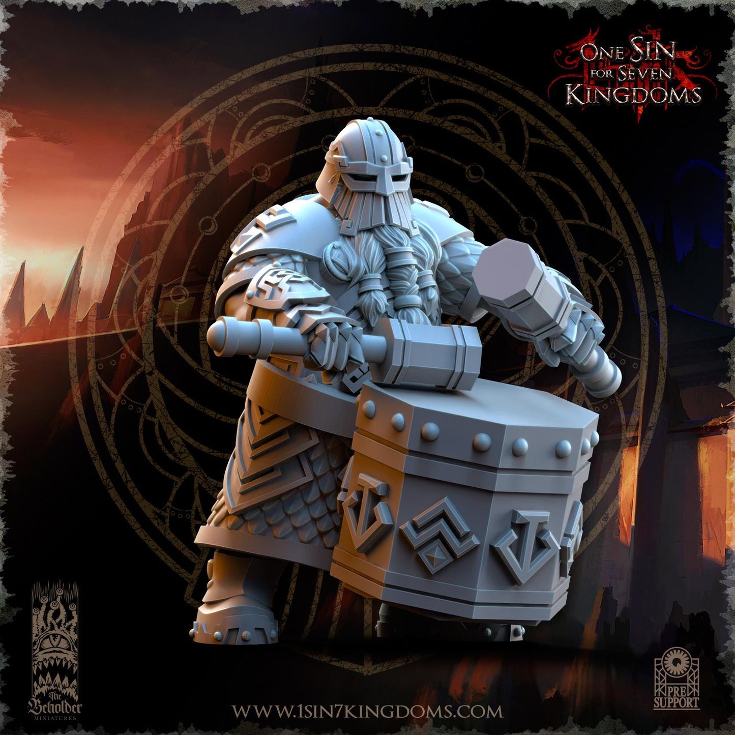 Dwarven Kingdoms Snap Dragon Command Unit | The Beholder Miniatures | Compatible with D&D/AoS | Fantasy | Tabletop RPG