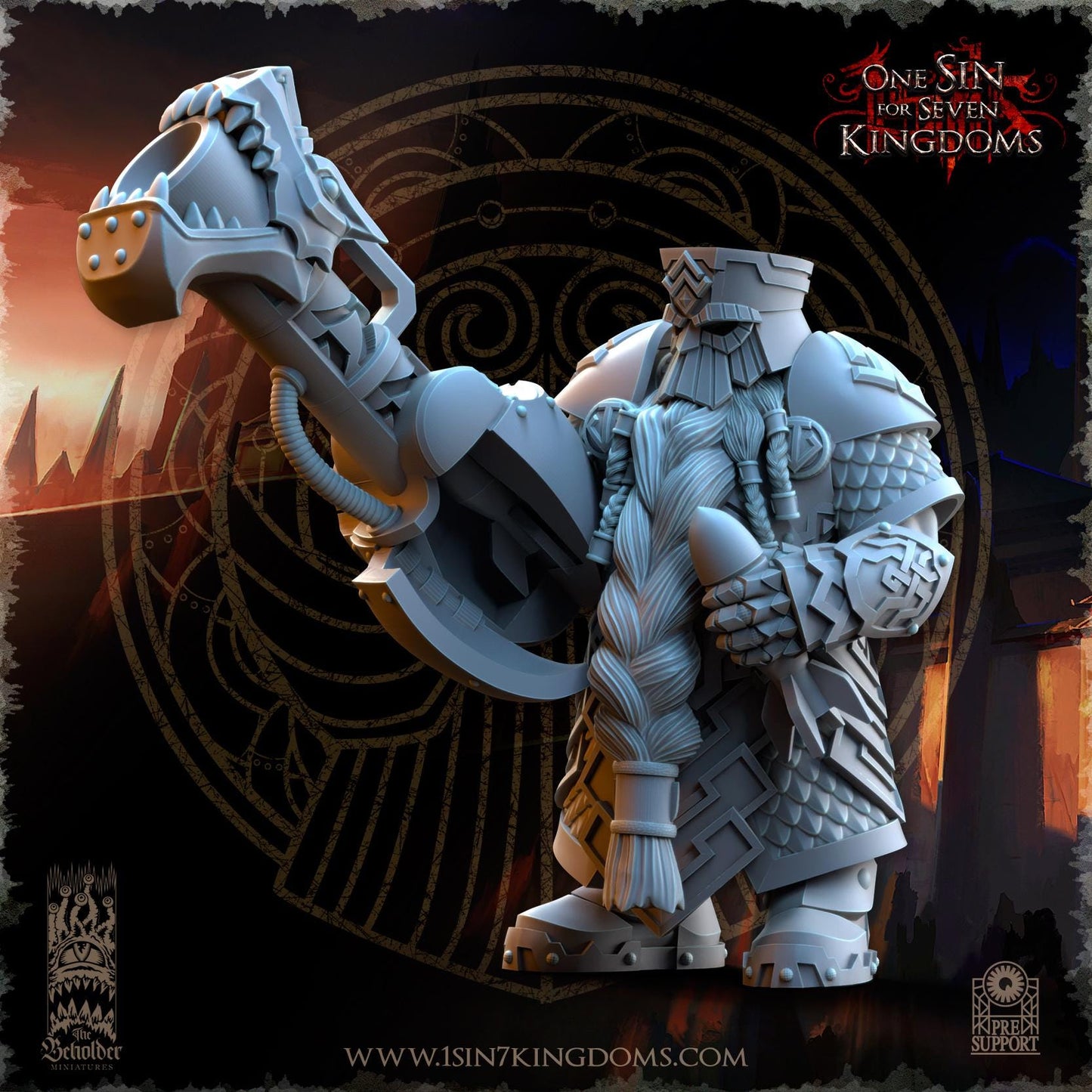 Dwarven Kingdoms Snap Dragon Command Unit | The Beholder Miniatures | Compatible with D&D/AoS | Fantasy | Tabletop RPG