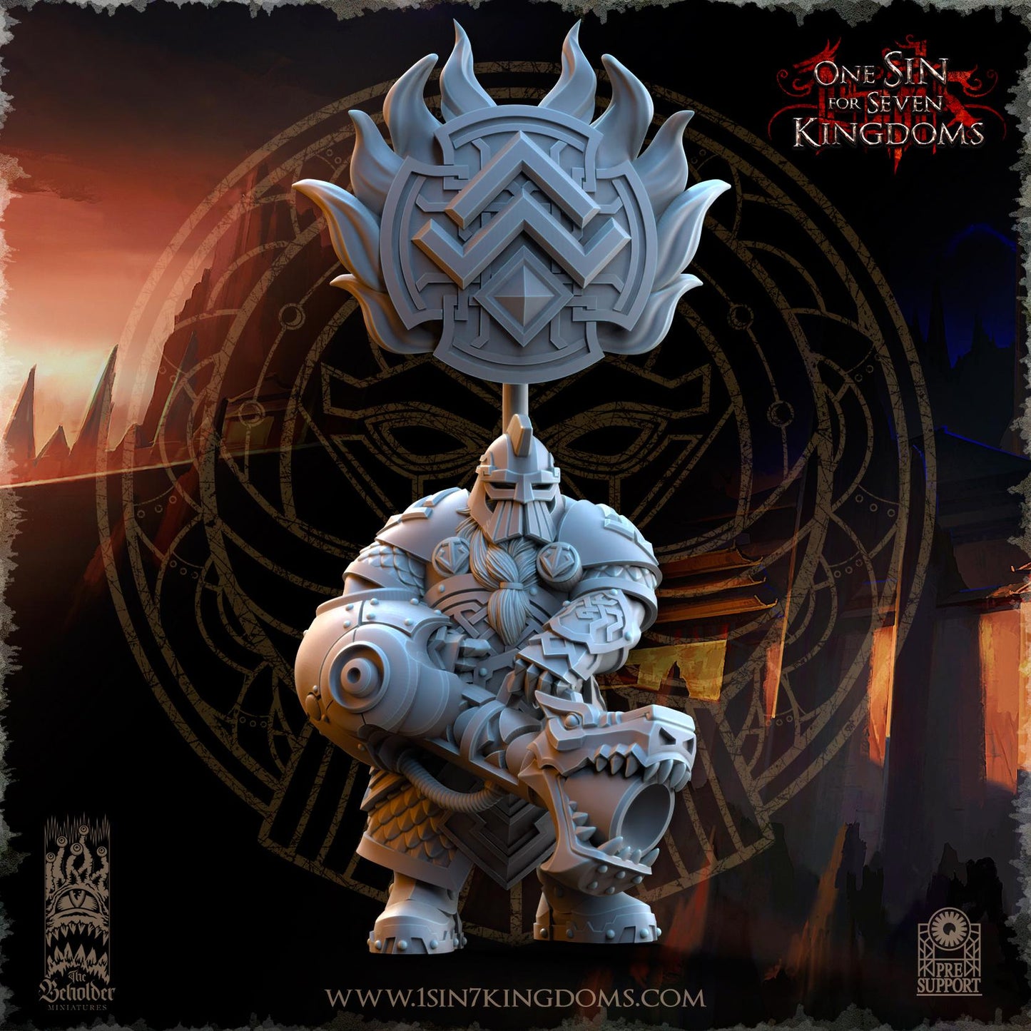 Dwarven Kingdoms Snap Dragon Command Unit | The Beholder Miniatures | Compatible with D&D/AoS | Fantasy | Tabletop RPG