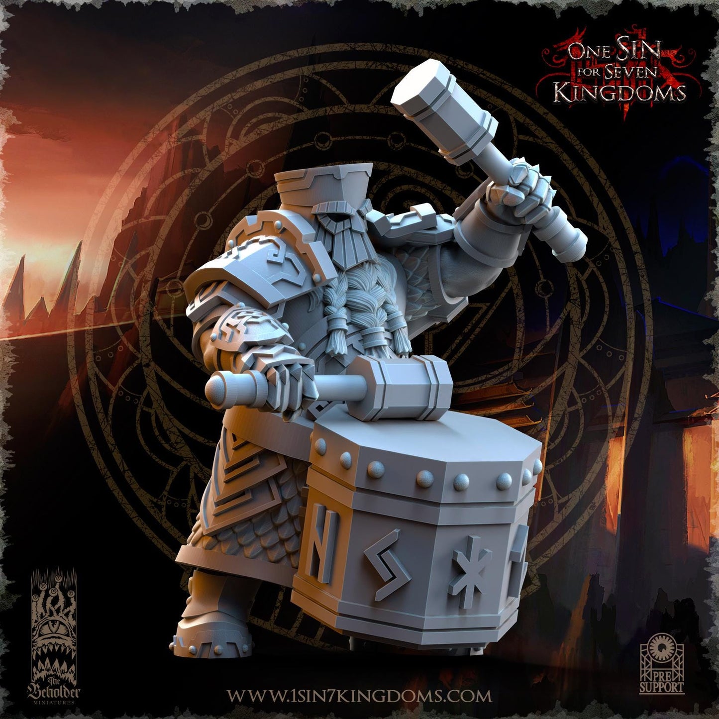 Dwarven Kingdoms Iron Heads Command Unit | The Beholder Miniatures | Compatible with D&D/AoS | Fantasy | Tabletop RPG