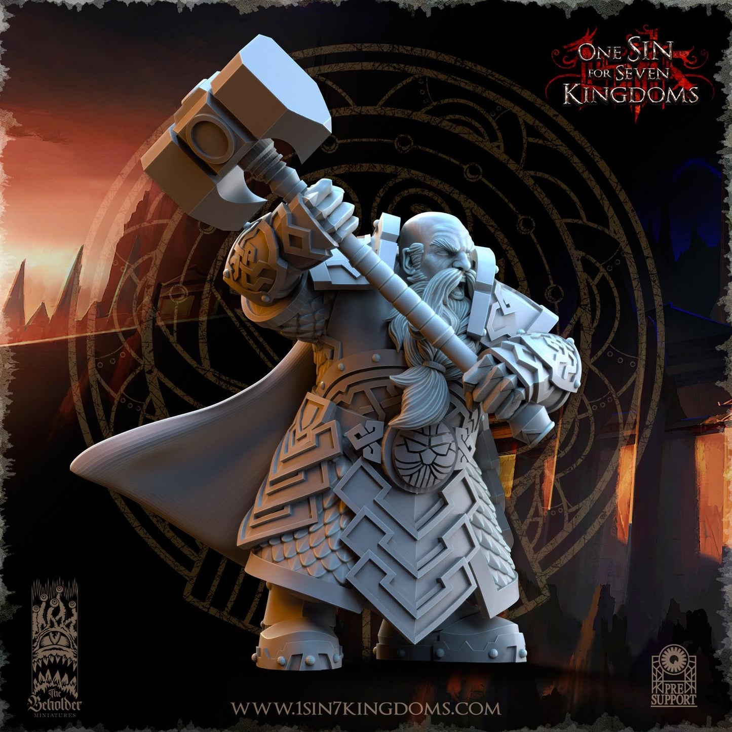 Dwarven Kingdoms Iron Heads Command Unit | The Beholder Miniatures | Compatible with D&D/AoS | Fantasy | Tabletop RPG