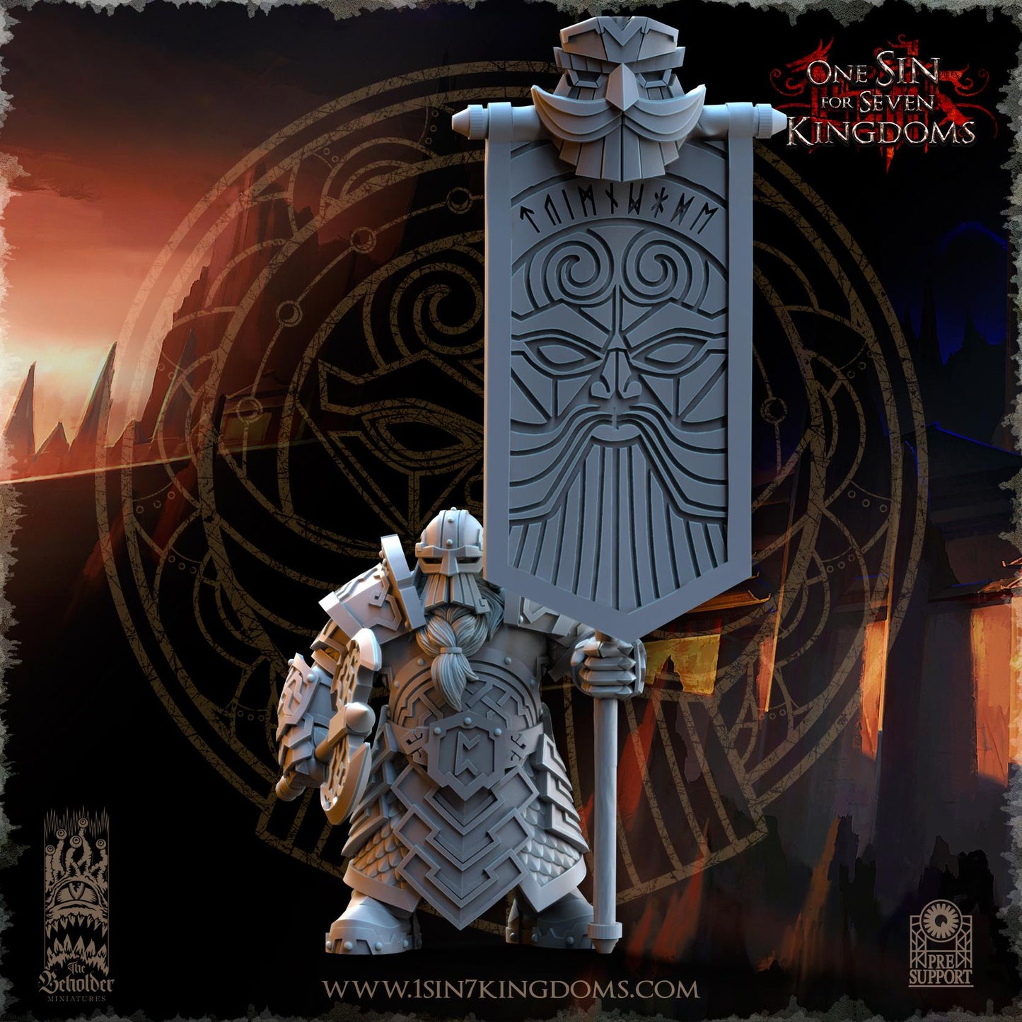 Dwarven Kingdoms Iron Heads Command Unit | The Beholder Miniatures | Compatible with D&D/AoS | Fantasy | Tabletop RPG