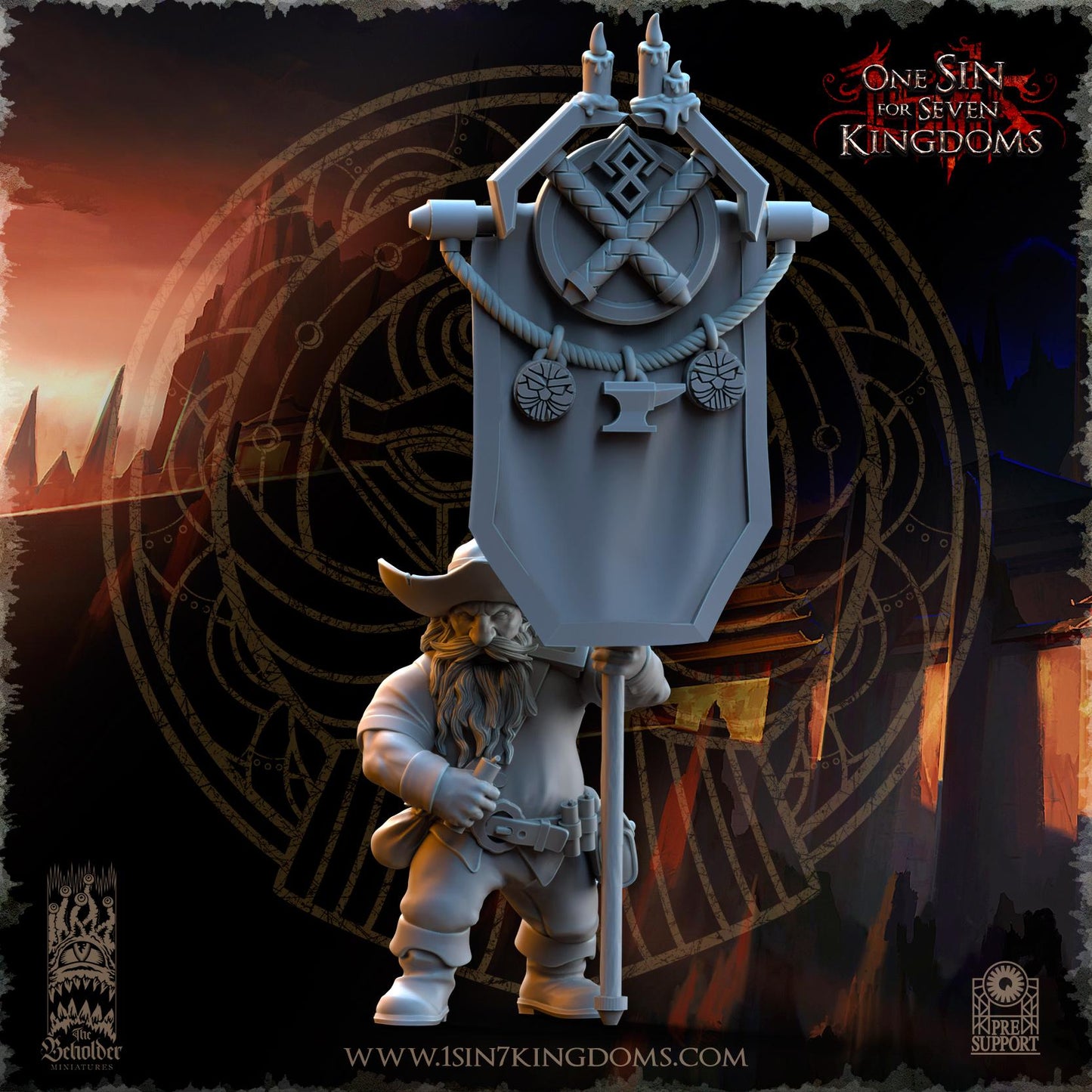 Dwarven Kingdoms Miners Command Unit | The Beholder Miniatures | Compatible with D&D/AoS | Fantasy | Tabletop RPG