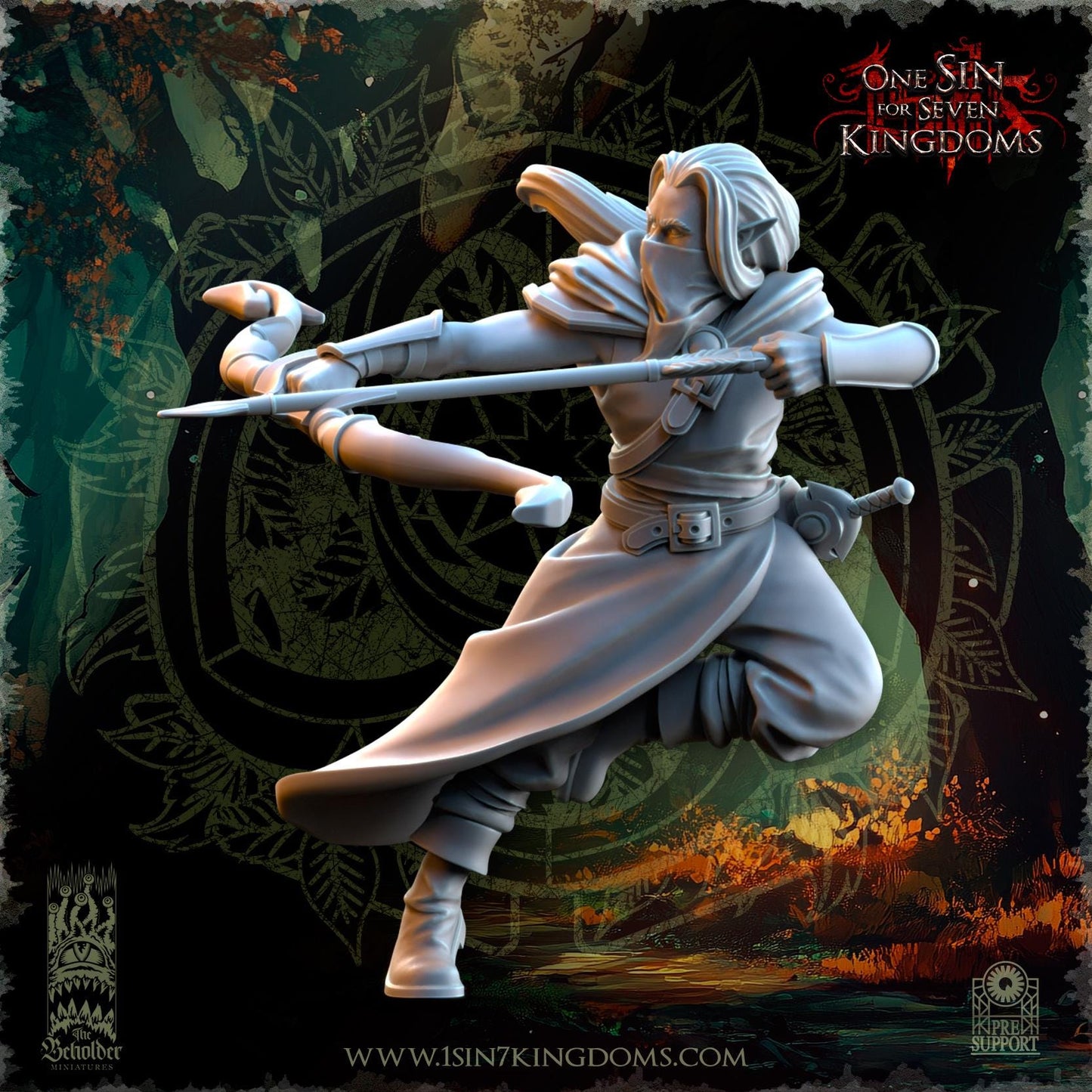 Evergreen Elves Shadow Stalkers Set | The Beholder Miniatures | Compatible with D&D/AoS | Fantasy | Tabletop RPG