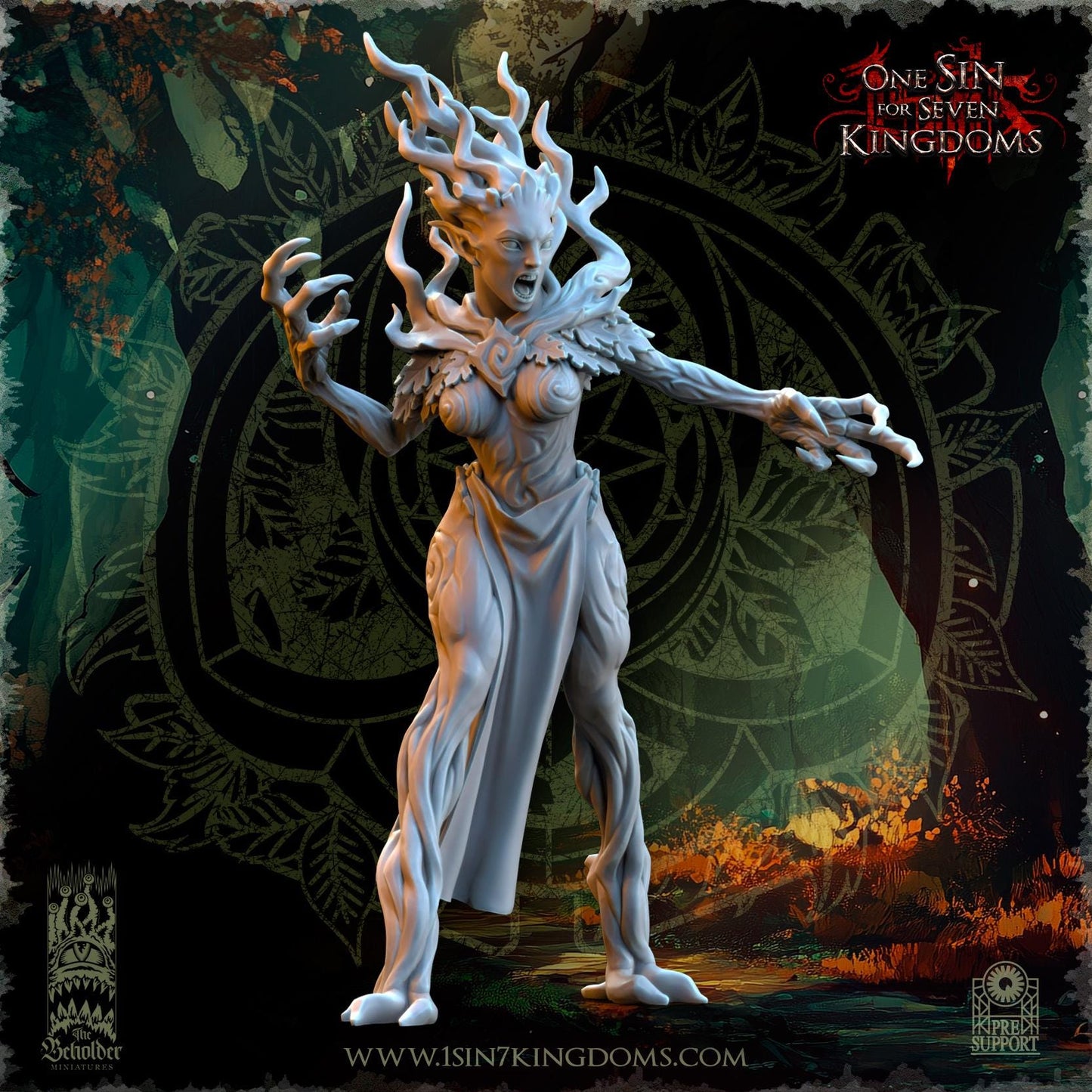 Evergreen Druades unit | The Beholder Miniatures | Compatible with D&D/AoS | Fantasy | Tabletop RPG
