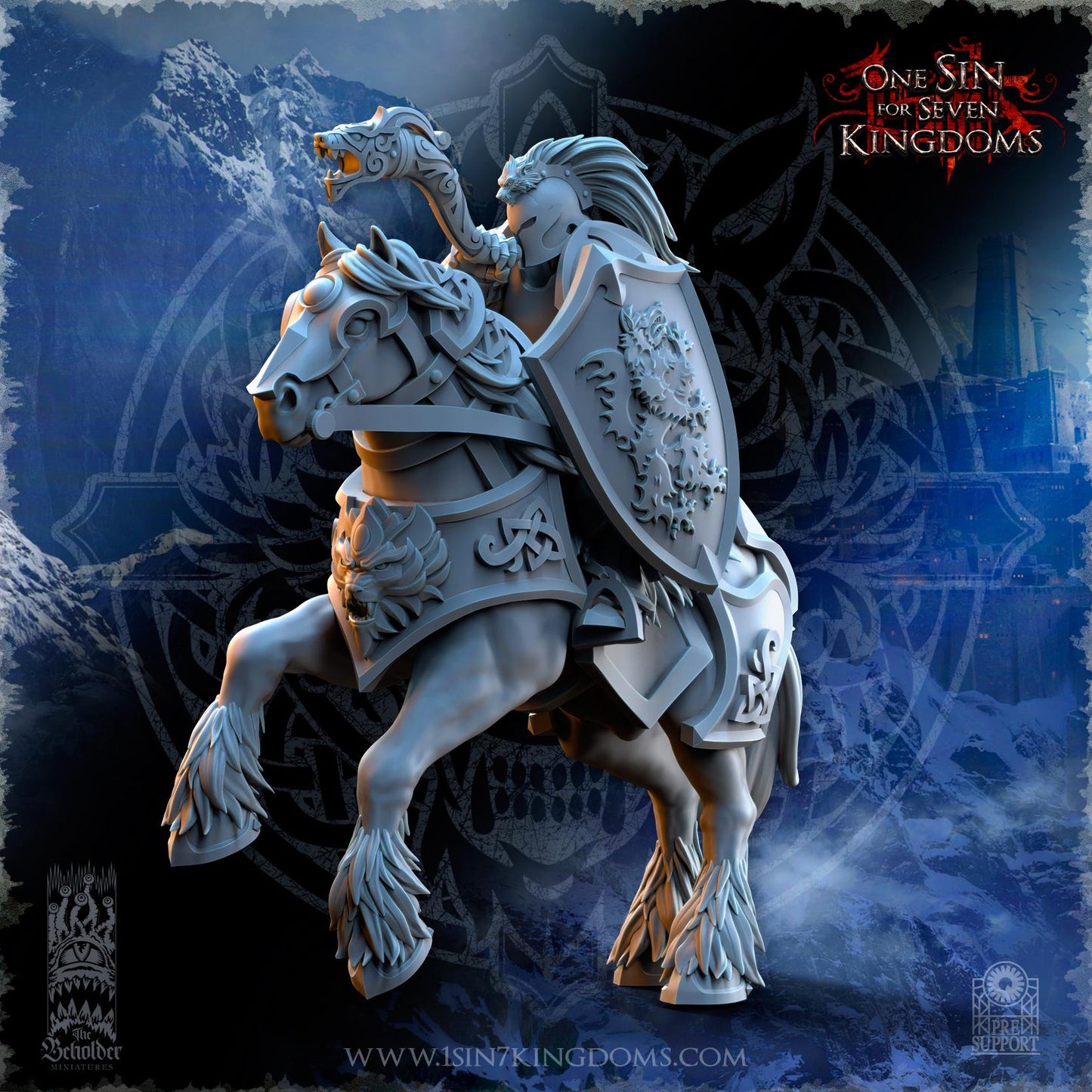 StormWolves Knight Command | The Beholder Miniatures | Compatible with D&D/AoS | Fantasy | Tabletop RPG