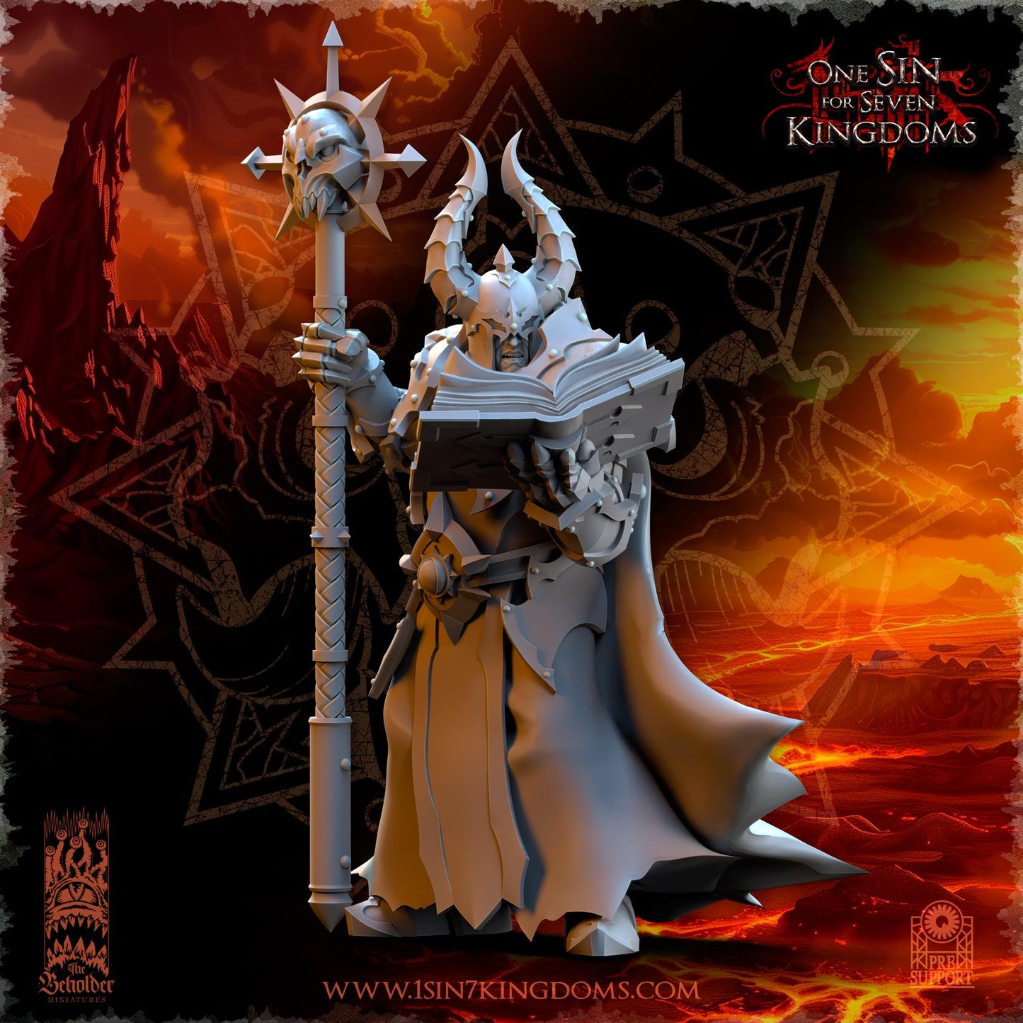 Realms of Mayhem Demonaz Ascended Sorcerer | The Beholder Miniatures | Compatible with D&D/AoS | Fantasy | Tabletop RPG