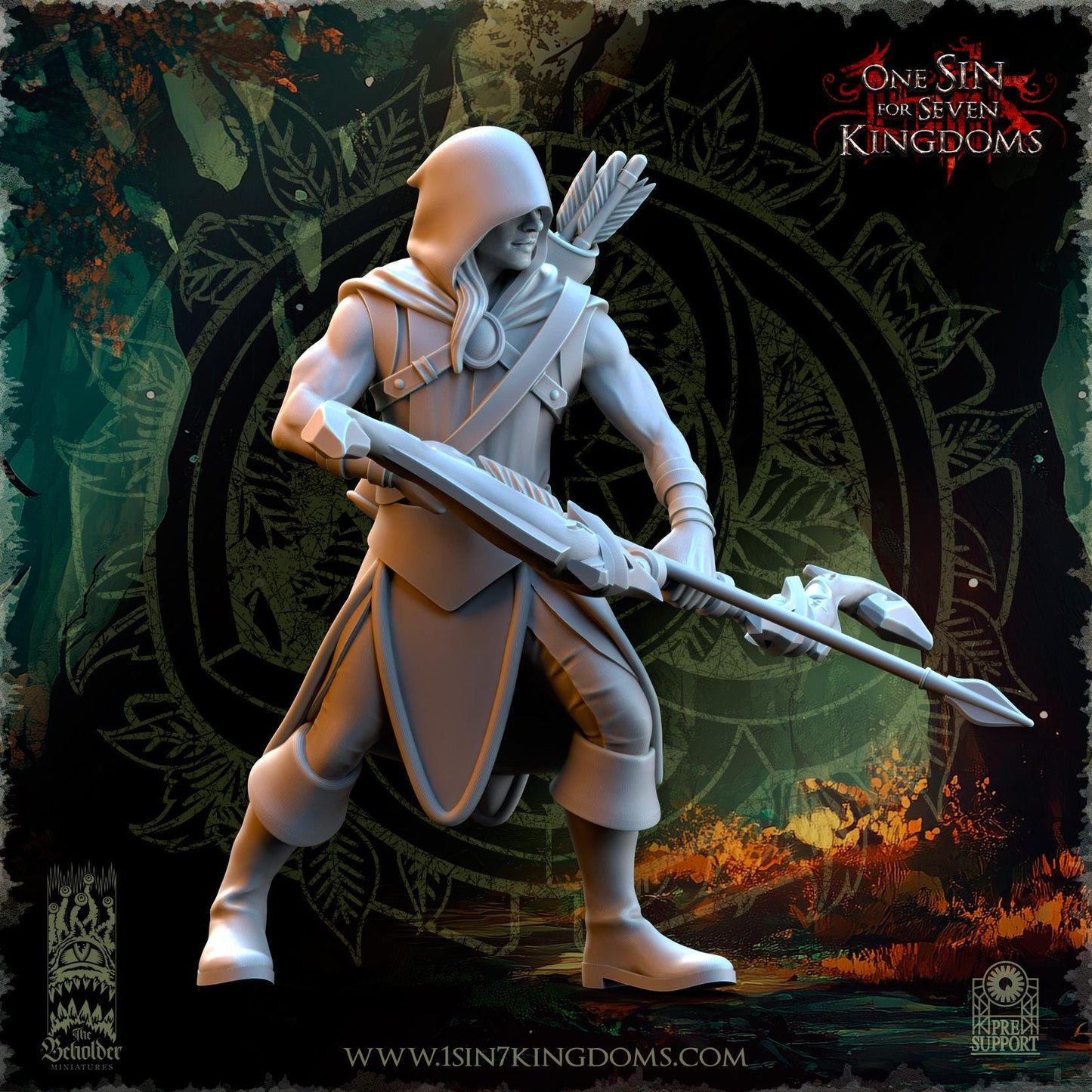 Evergreen Hooded Elf Rangers Set | The Beholder Miniatures | Compatible with D&D/AoS | Fantasy | Tabletop RPG