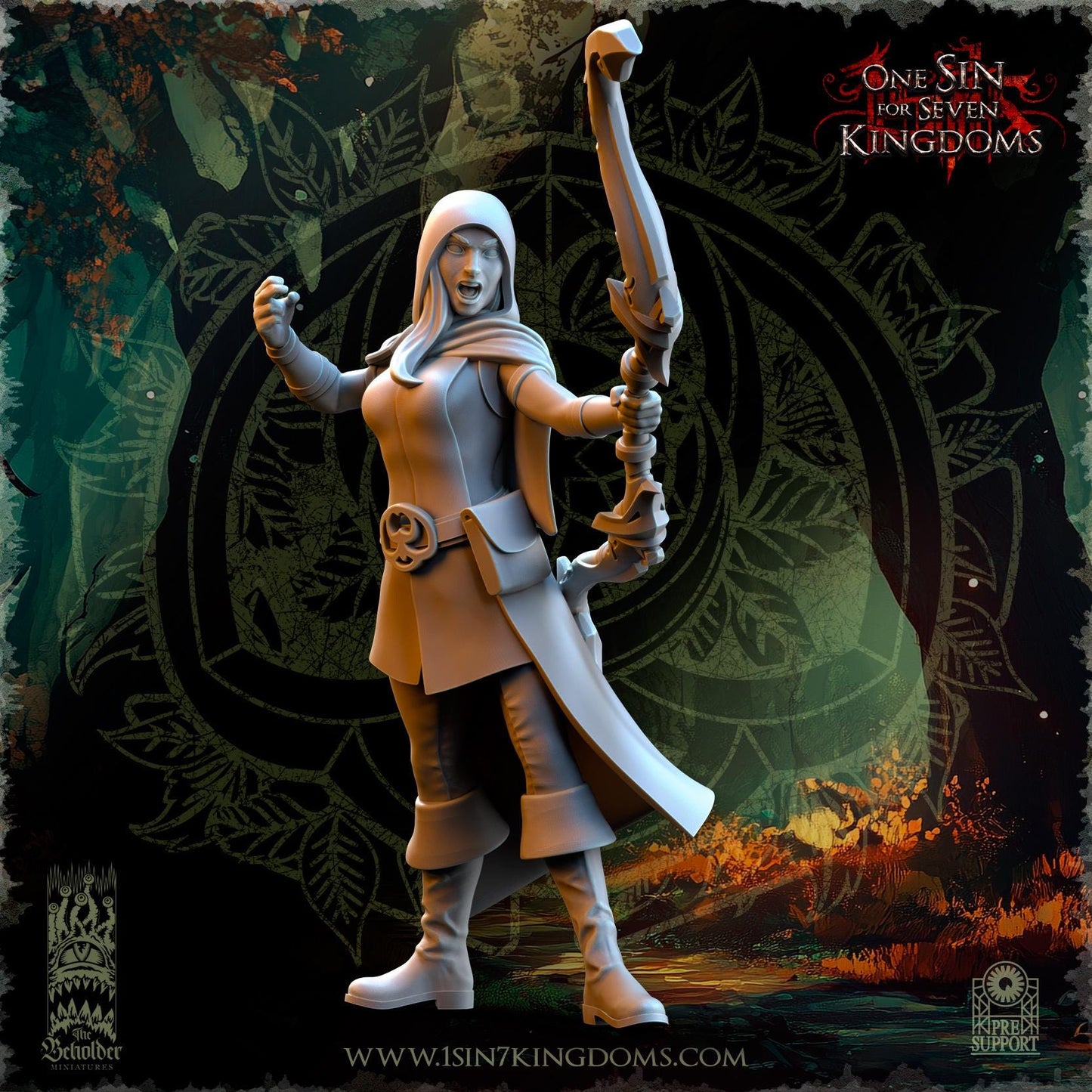 Evergreen Hooded Elf Rangers Set | The Beholder Miniatures | Compatible with D&D/AoS | Fantasy | Tabletop RPG
