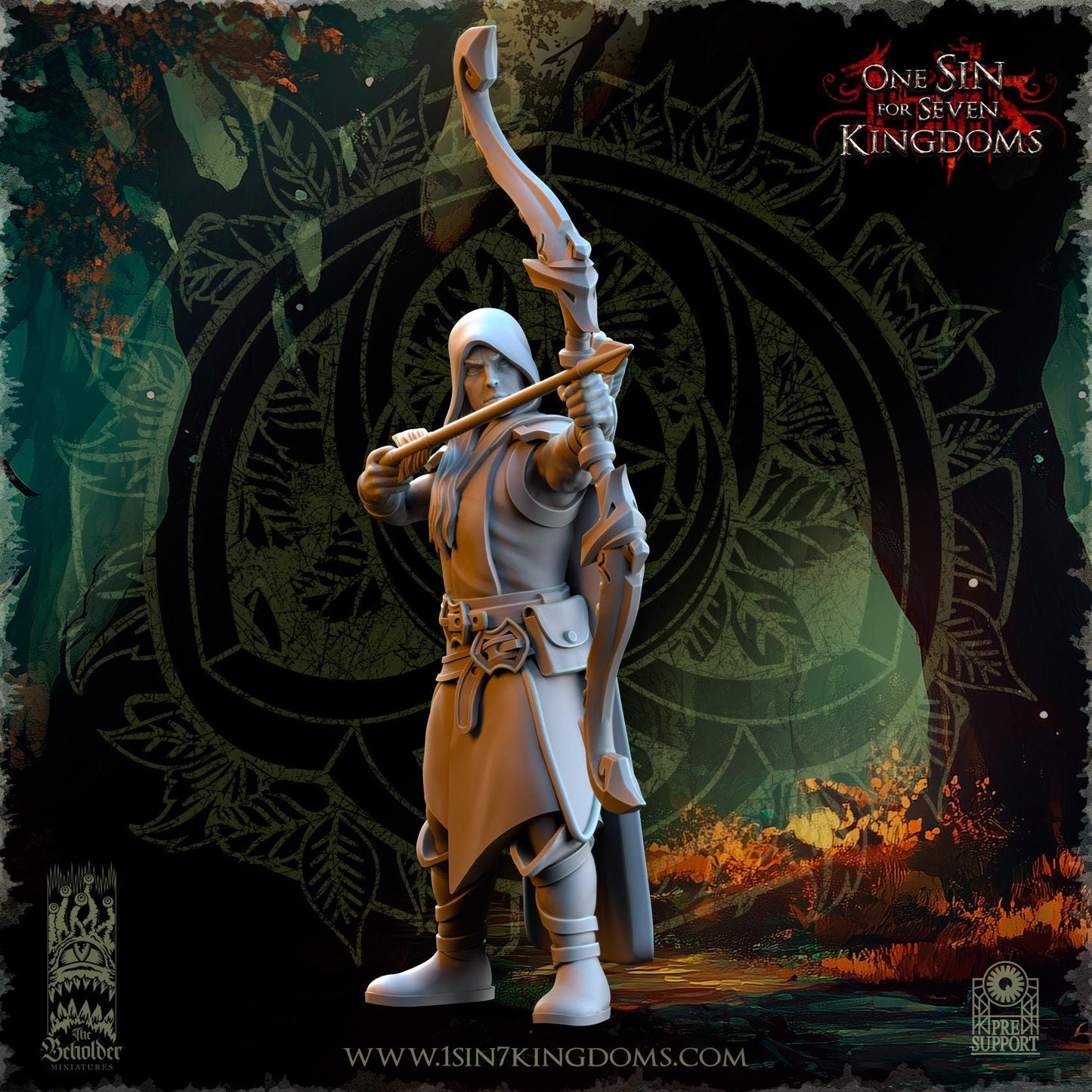 Evergreen Hooded Elf Rangers Set | The Beholder Miniatures | Compatible with D&D/AoS | Fantasy | Tabletop RPG