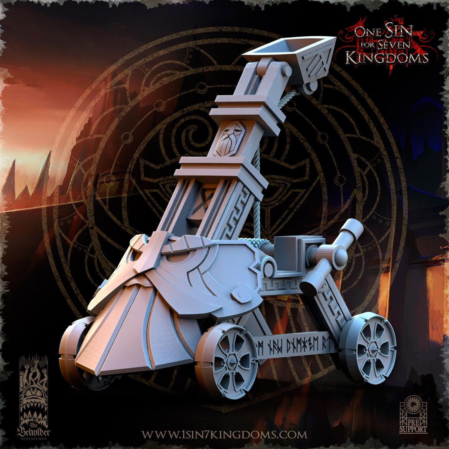 Dwarven Kingdoms Catapult | The Beholder Miniatures | Compatible with D&D/AoS | Fantasy | Tabletop RPG