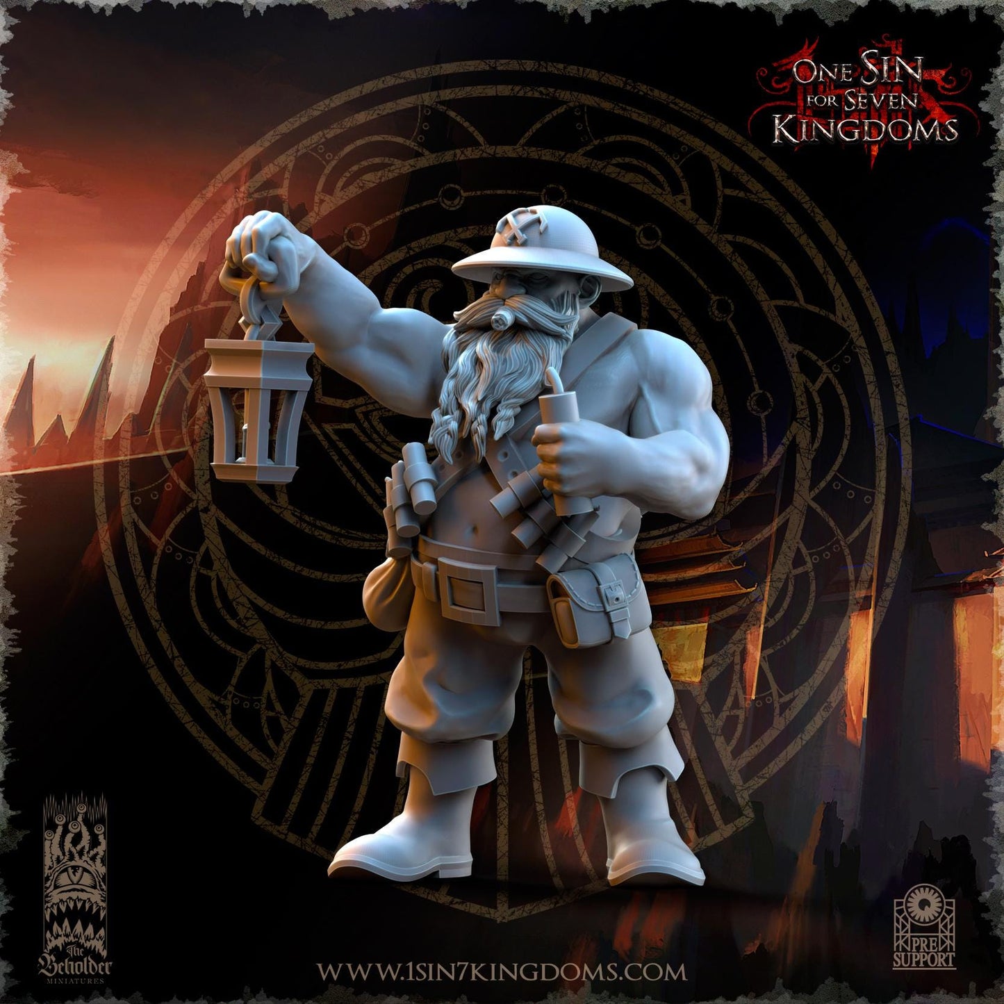 Dwarven Kingdoms Miners Command Unit | The Beholder Miniatures | Compatible with D&D/AoS | Fantasy | Tabletop RPG