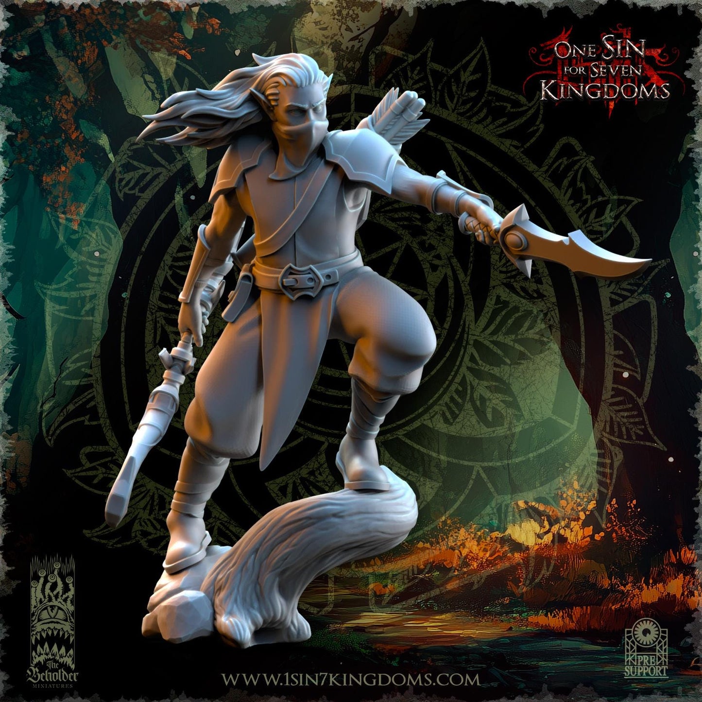 Evergreen Elves Shadow Stalkers Set | The Beholder Miniatures | Compatible with D&D/AoS | Fantasy | Tabletop RPG