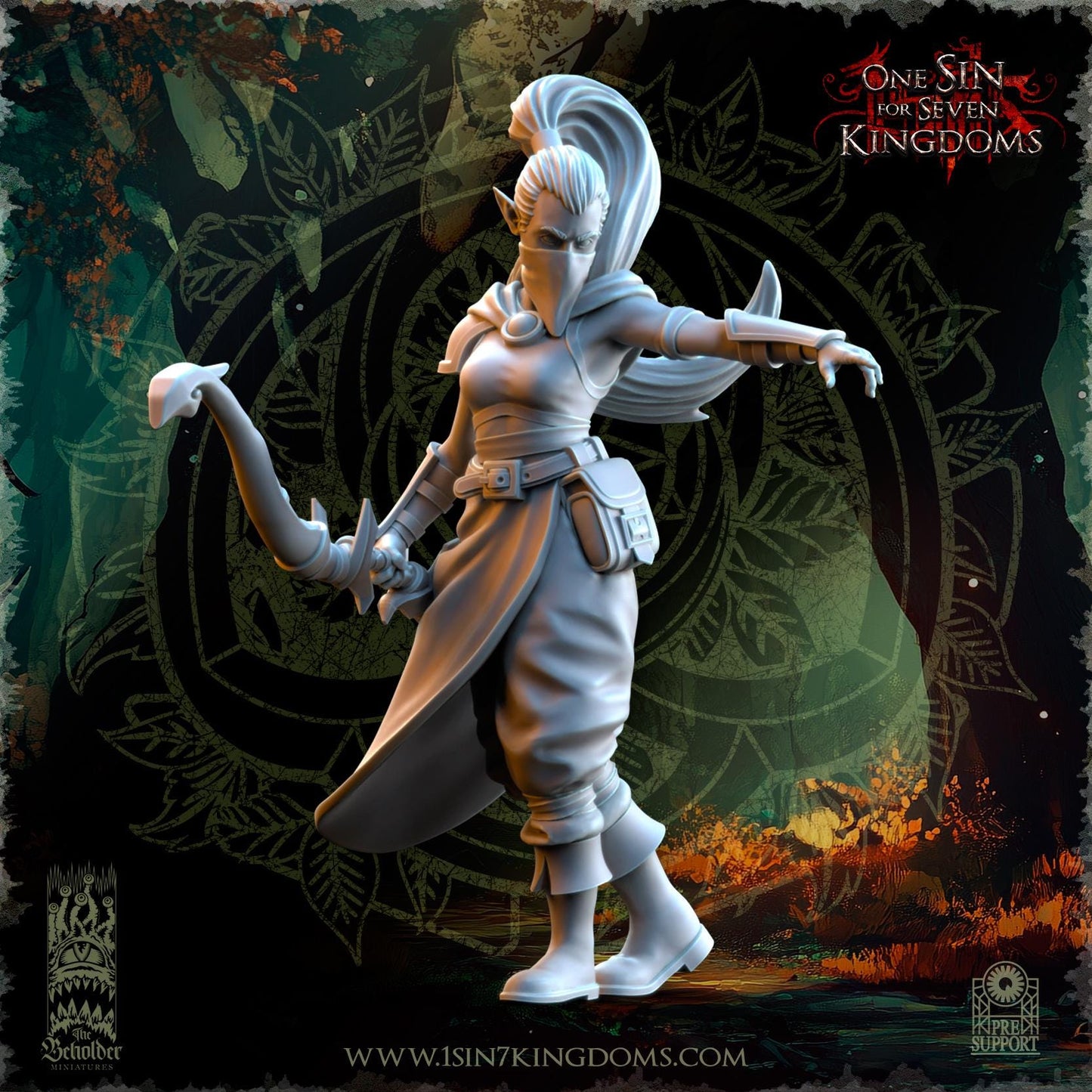 Evergreen Elves Shadow Stalkers Set | The Beholder Miniatures | Compatible with D&D/AoS | Fantasy | Tabletop RPG