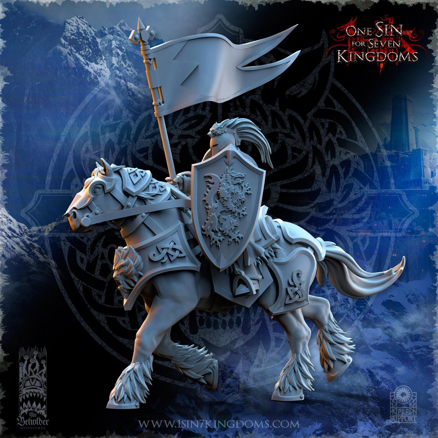 StormWolves Knight Command | The Beholder Miniatures | Compatible with D&D/AoS | Fantasy | Tabletop RPG