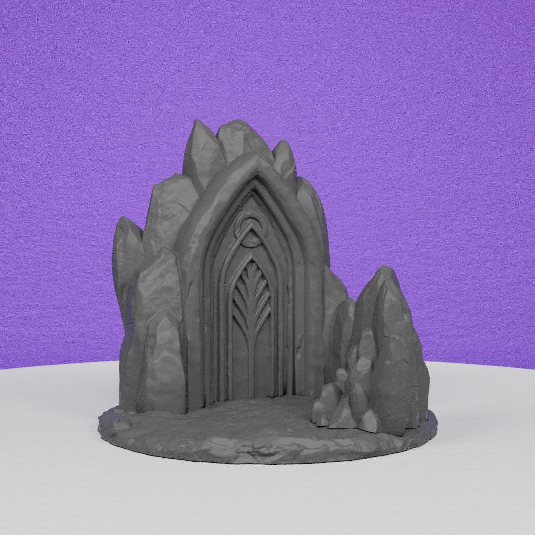 Door on the Mountain Scenery | TPK Lab | Compatible with D&D/AoS | Fantasy | Tabletop RPG