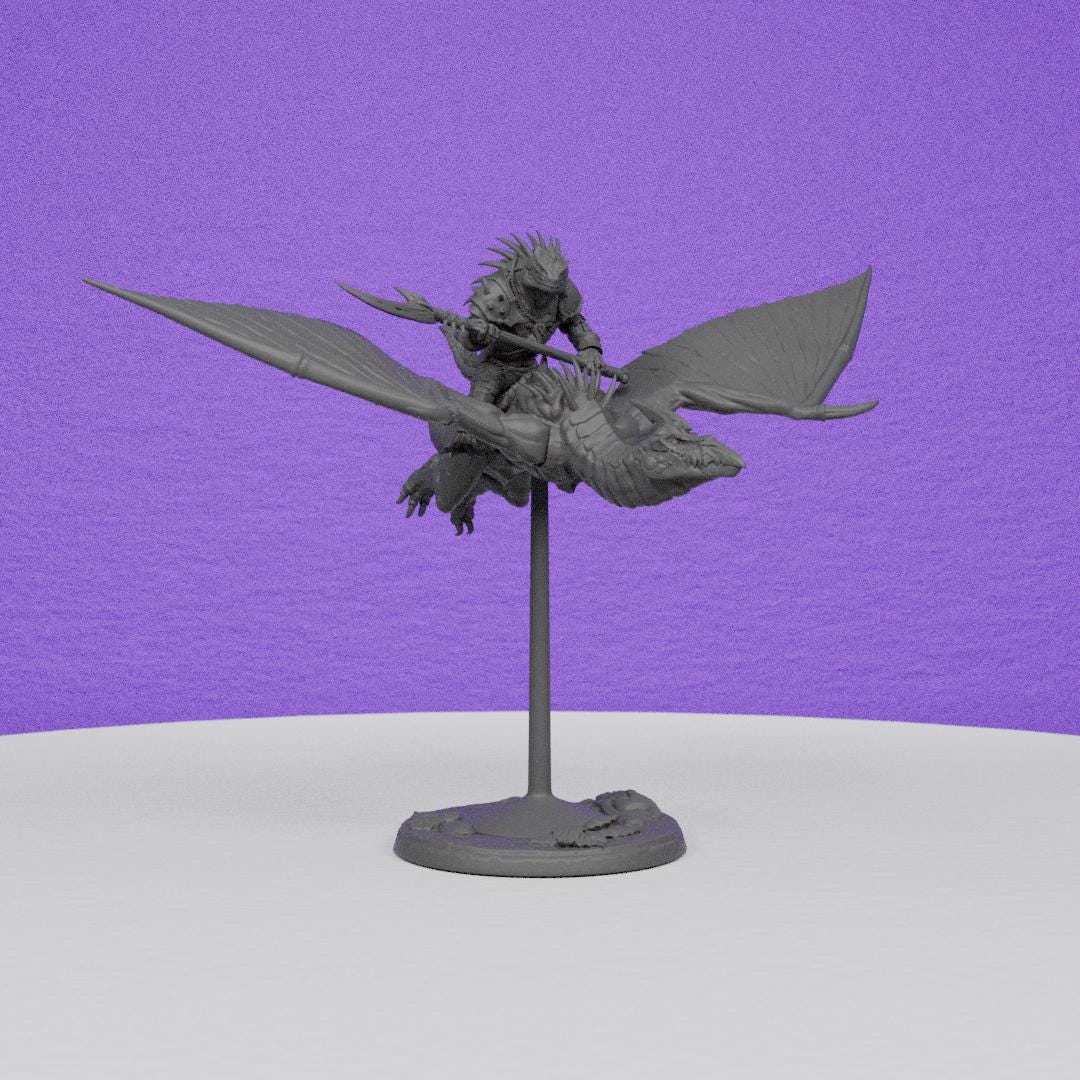 Pterowyvern Rider | Artisan Guild Miniatures | Compatible with D&D/AoS | Fantasy | Tabletop RPG