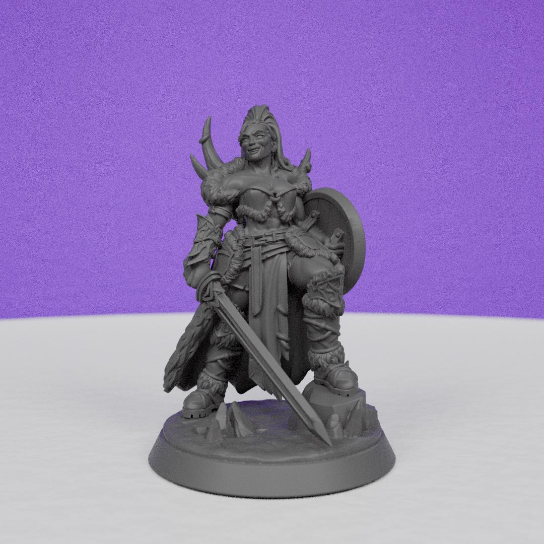 Mrs Claus Christmas Warrior | Miniatures Blueprint | Compatible with D&D/AoS | Fantasy