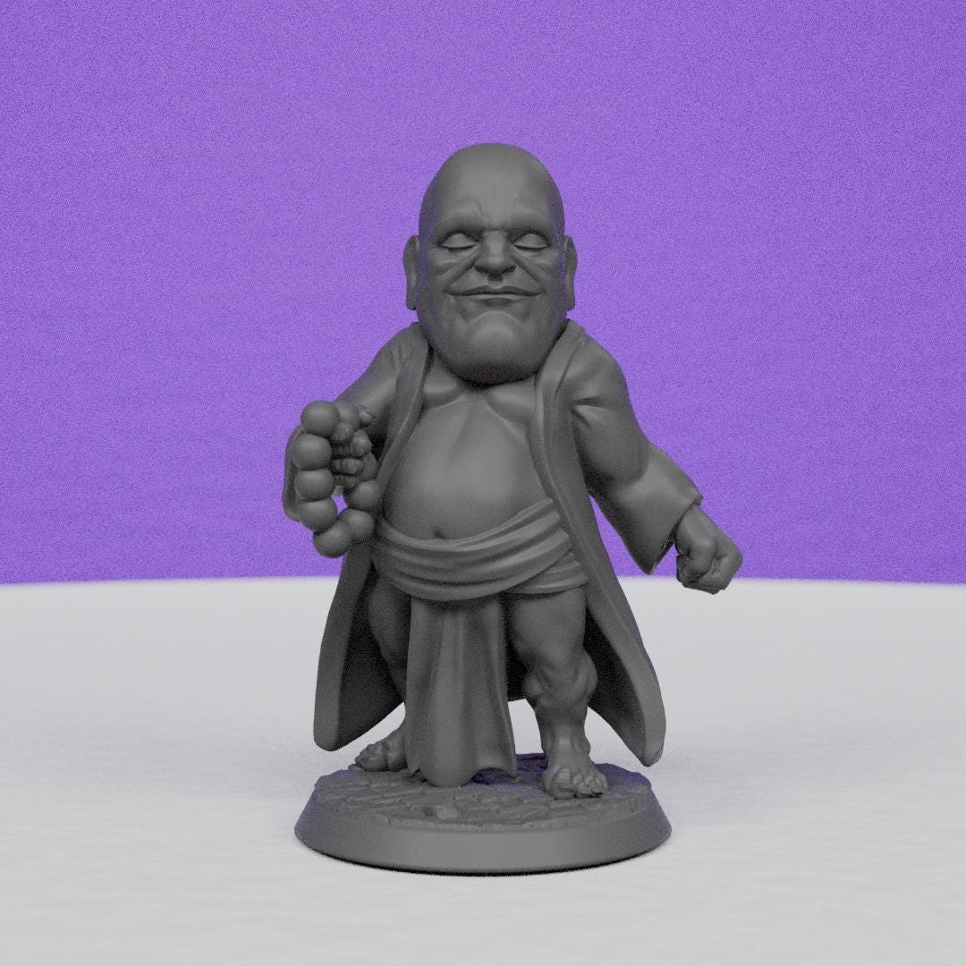Elder Jinchi Monk | Miniatures Blueprint | Compatible with D&D/AoS | Fantasy