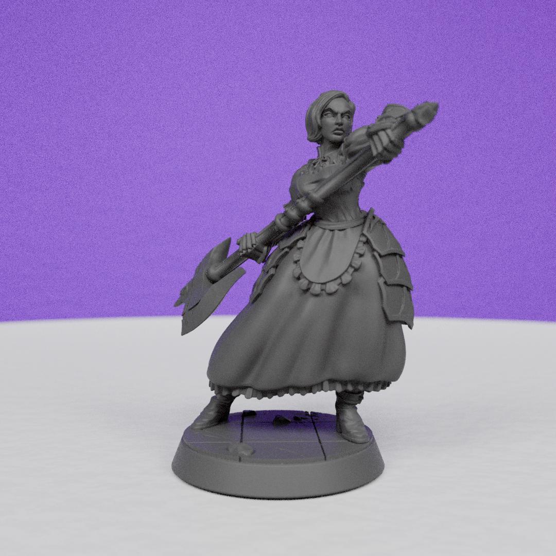 Maid Knight | Miniatures Blueprint | Compatible with D&D/AoS | Fantasy