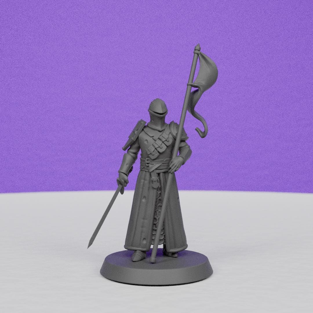 Knight back from War | Galaad Miniatures | Compatible with D&D/AoS | Fantasy | Tabletop RPG