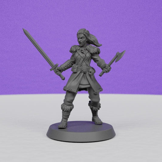 Female Norse Warrior | Galaad Miniatures | Compatible with D&D/AoS | Fantasy | Tabletop RPG