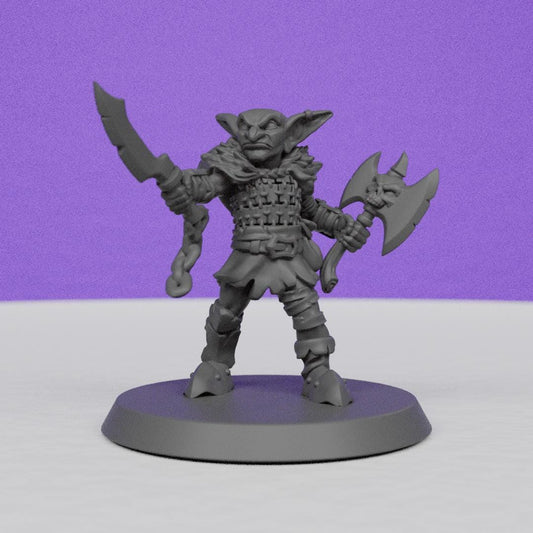 Goblin Gladiator | Galaad Miniatures | Compatible with D&D/AoS | Fantasy | Tabletop RPG