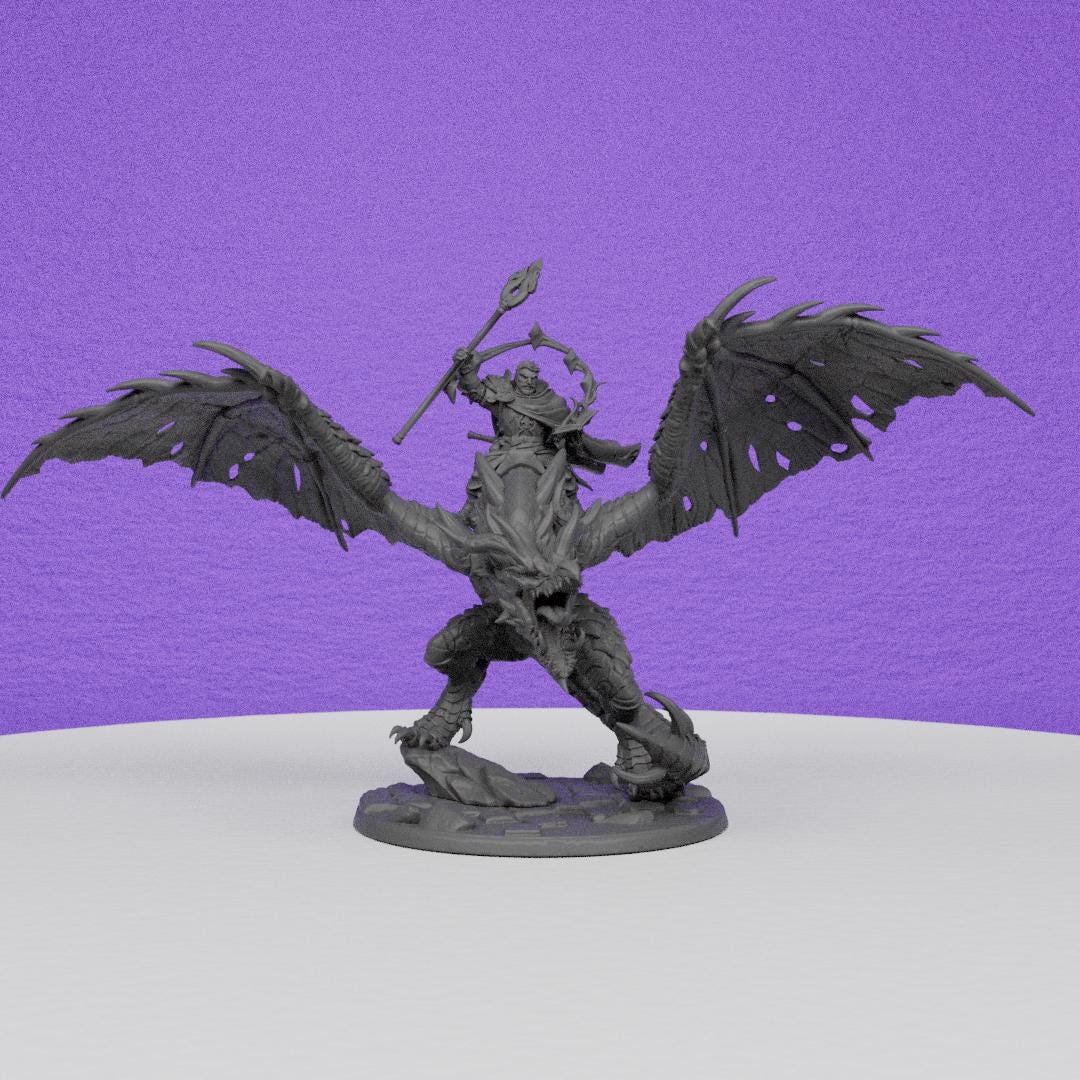 Vanguard Mounted Battlemage Matija | Artisan Guild Miniatures | Compatible with D&D/AoS | Fantasy | Tabletop RPG