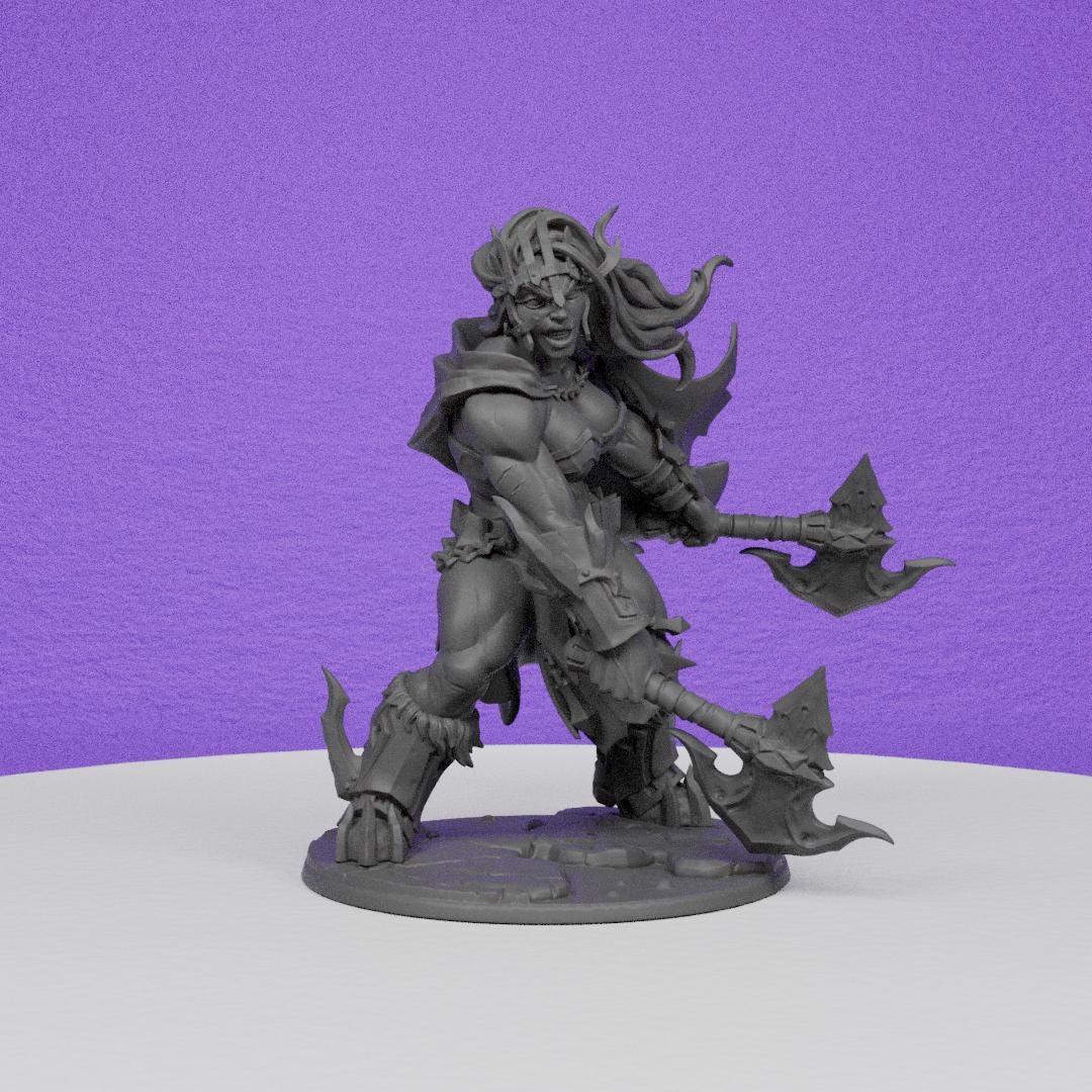 Ignivara the Devastator, Fire Jotunn Princess | Artisan Guild Miniatures | Compatible with D&D/AoS | Fantasy | Tabletop RPG